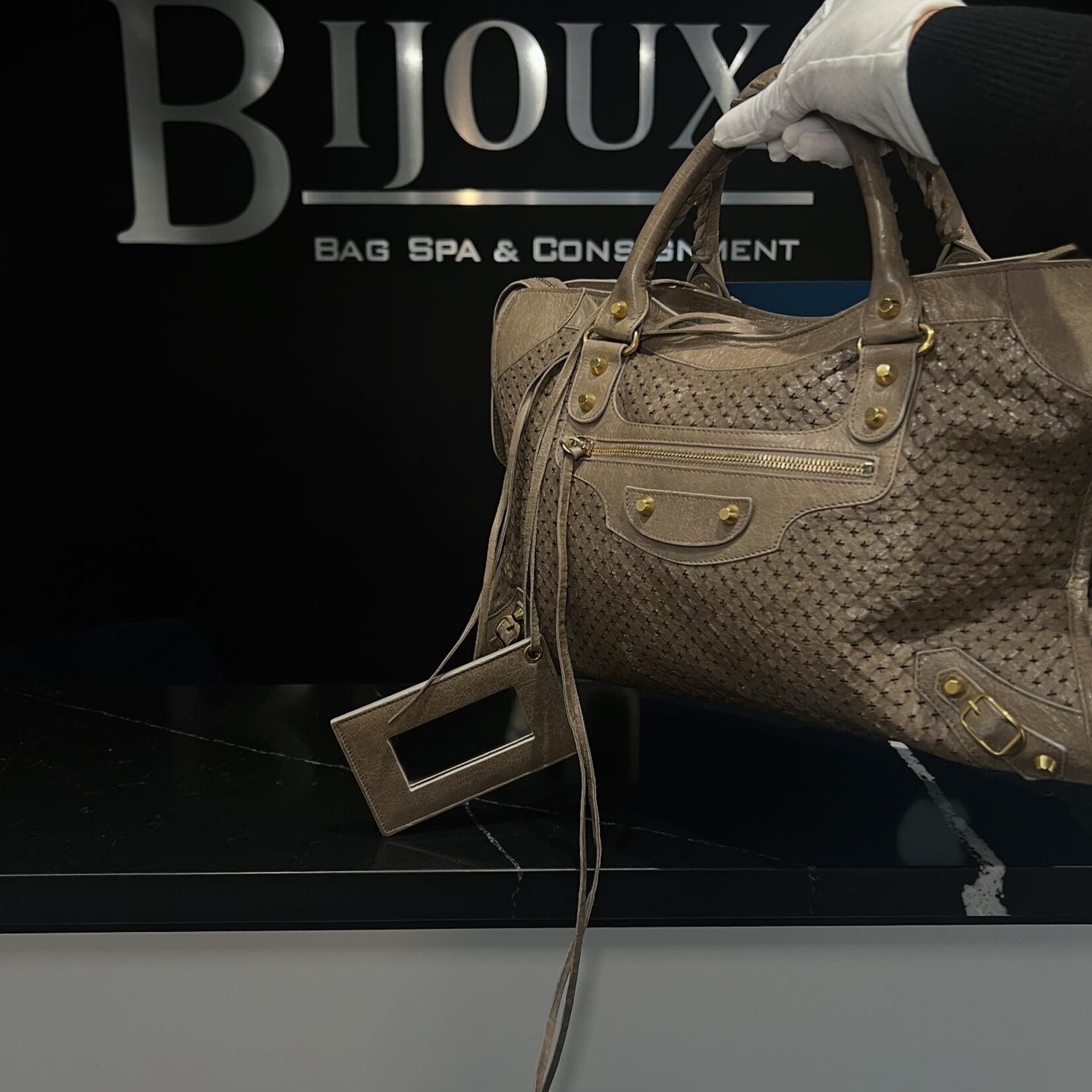 Balenciaga SOLD - Balenciaga Grey Perforated Motocross