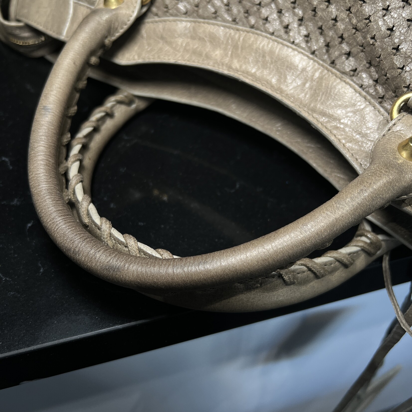 Balenciaga SOLD - Balenciaga Grey Perforated Motocross