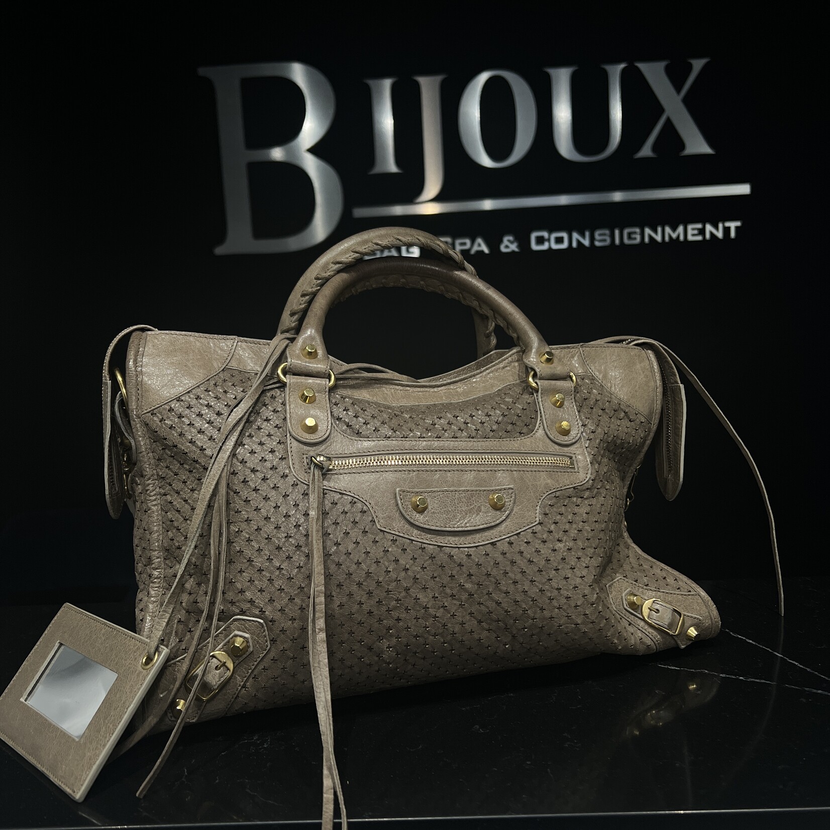 Balenciaga SOLD - Balenciaga Grey Perforated Motocross