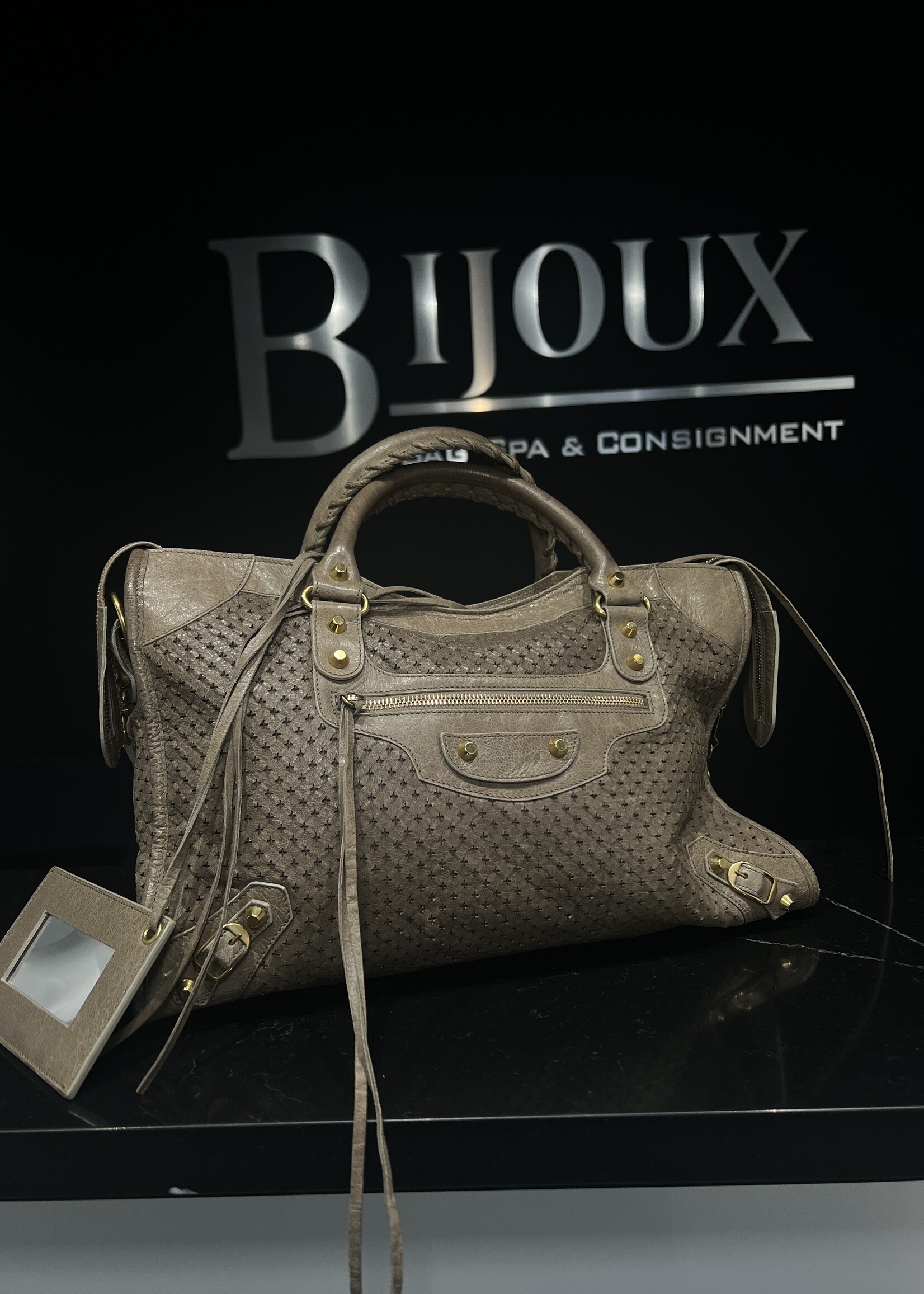 Balenciaga SOLD - Balenciaga Grey Perforated Motocross