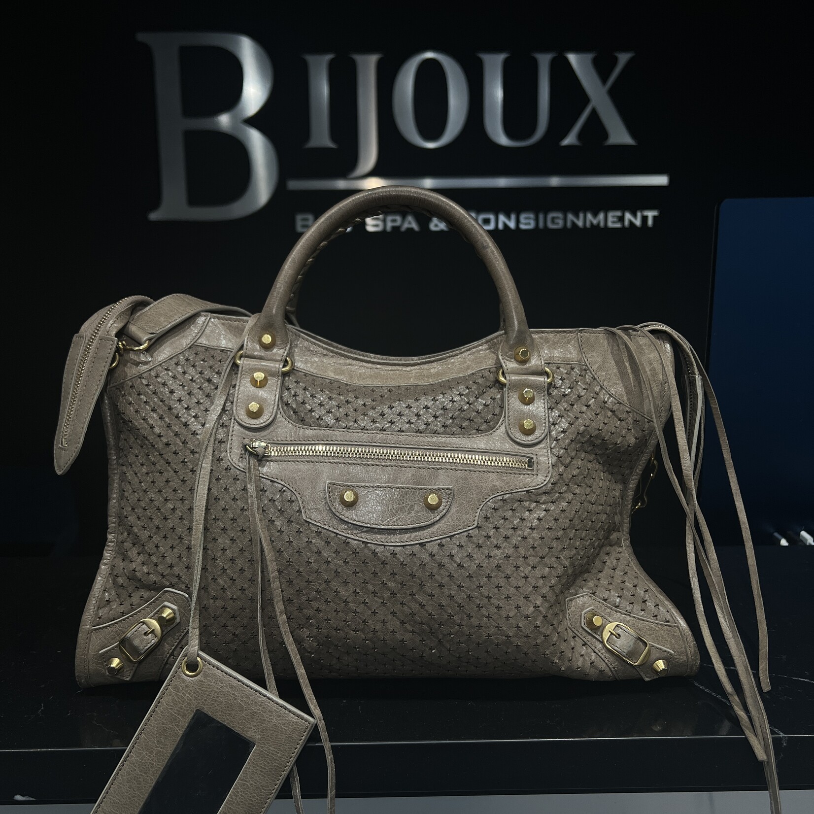 Balenciaga SOLD - Balenciaga Grey Perforated Motocross