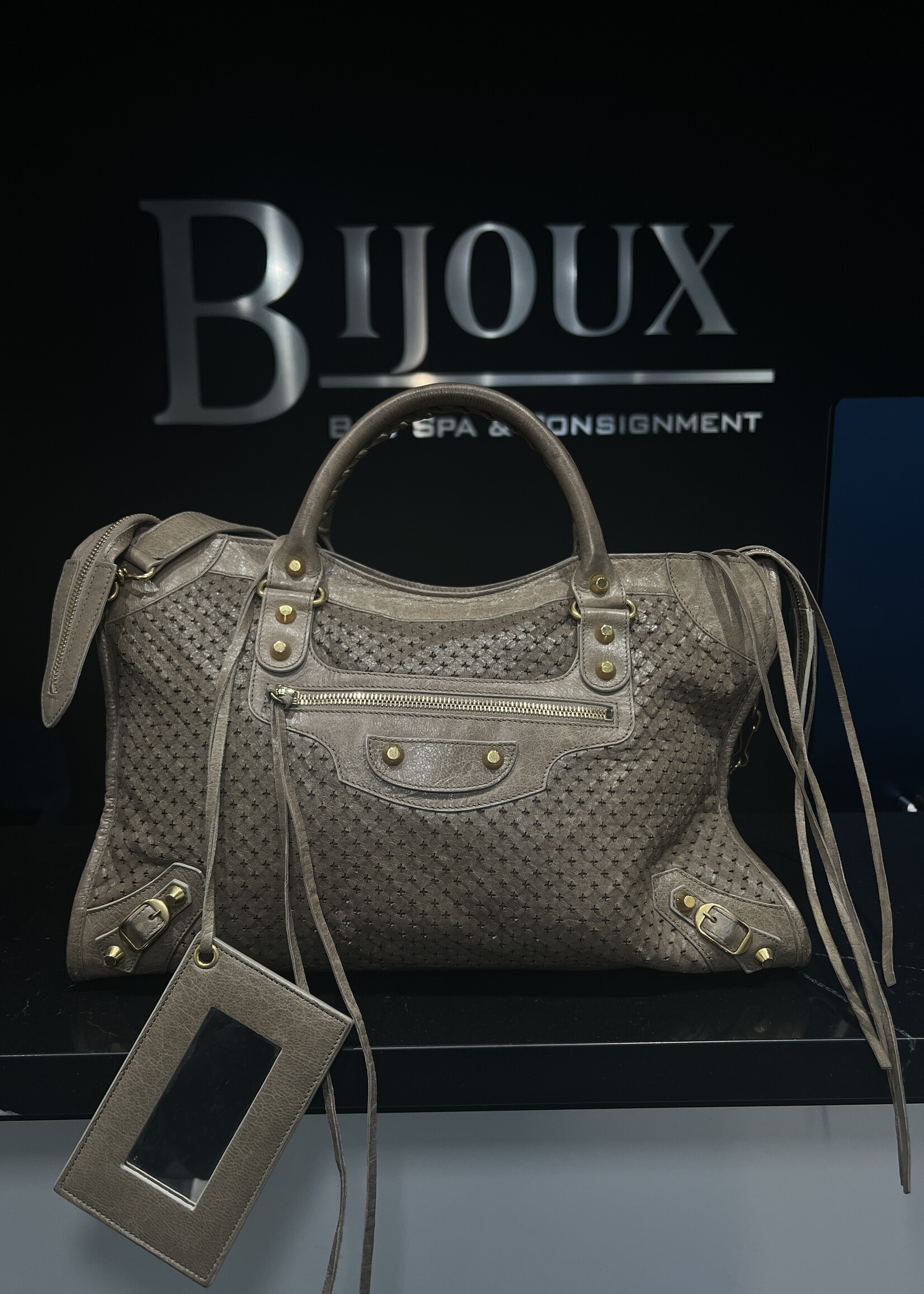 Balenciaga SOLD - Balenciaga Grey Perforated Motocross