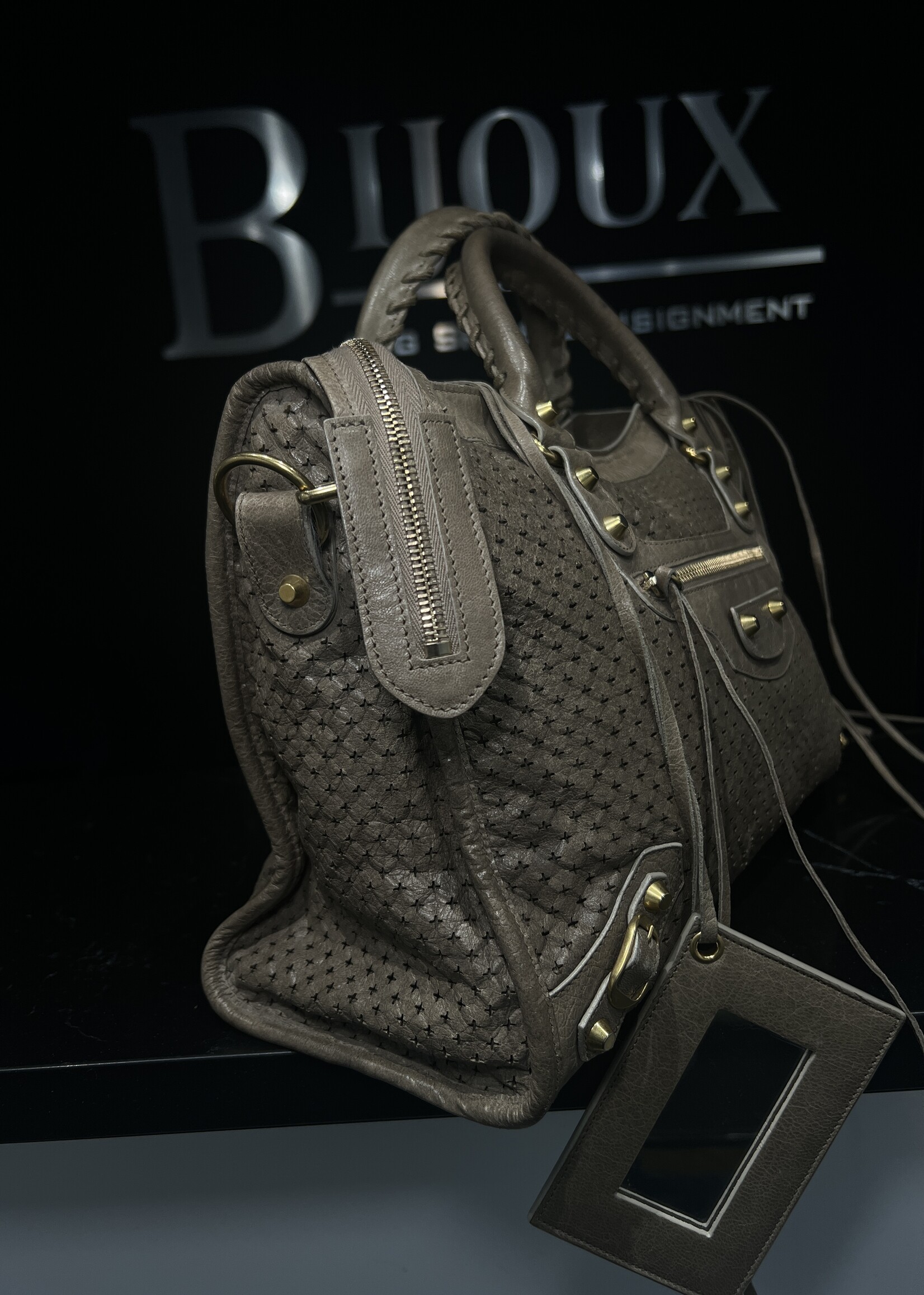 Balenciaga SOLD - Balenciaga Grey Perforated Motocross