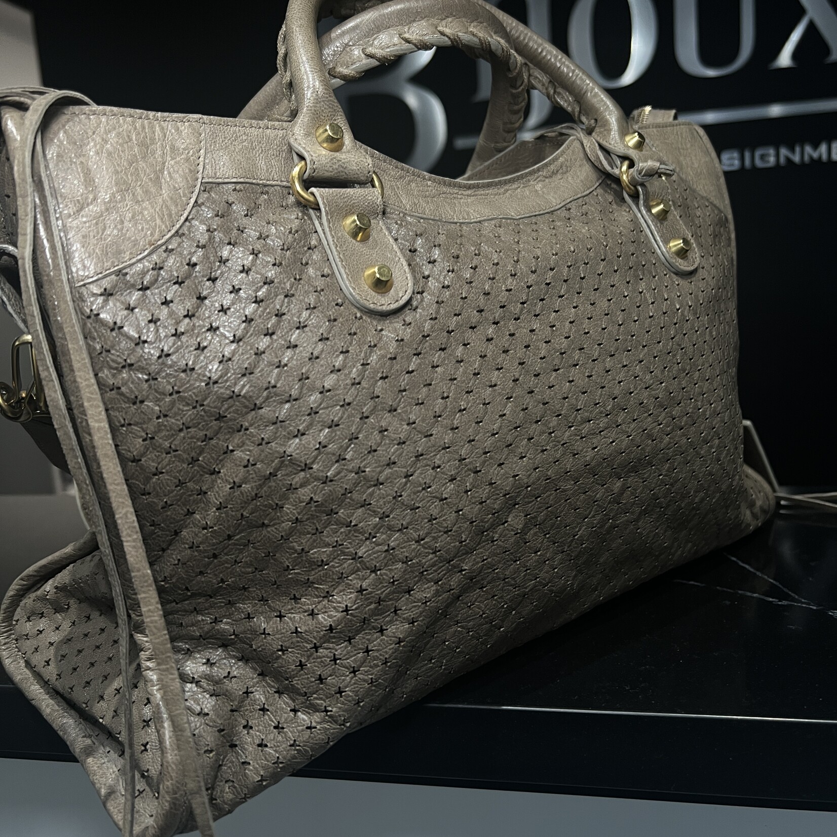 Balenciaga SOLD - Balenciaga Grey Perforated Motocross