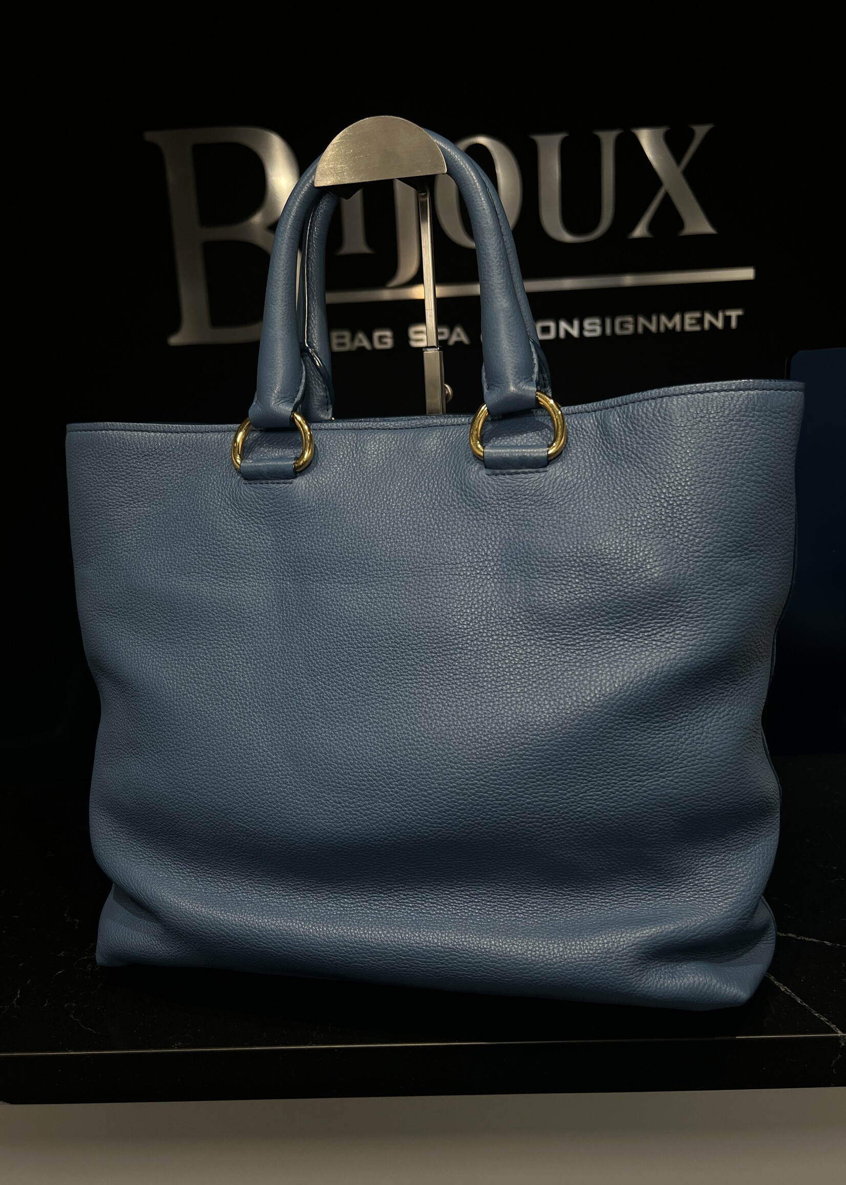 Prada Prada Vitello Daino Cobalto Tote