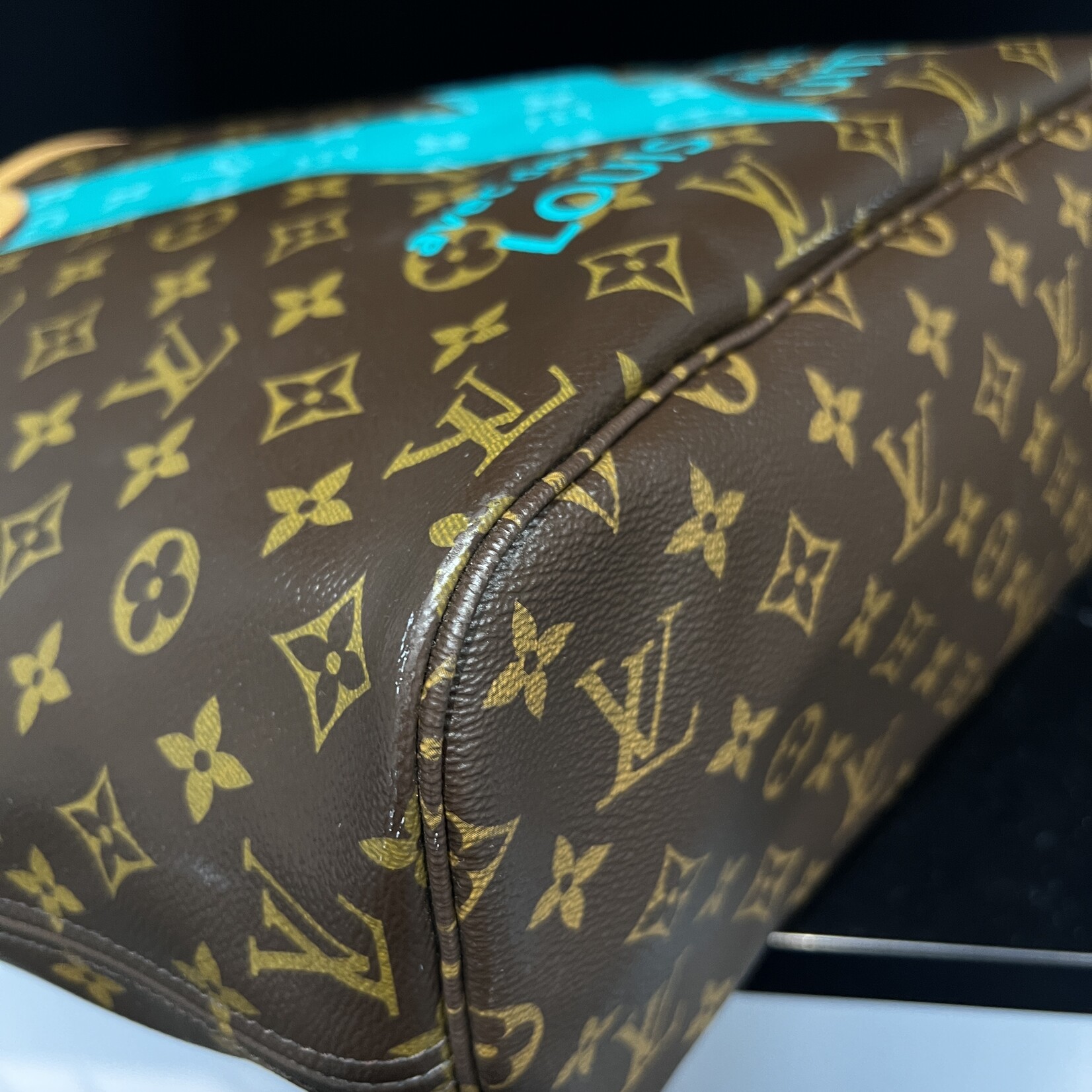 Louis Vuitton Louis Vuitton Monogram V Neverfull MM Turquoise