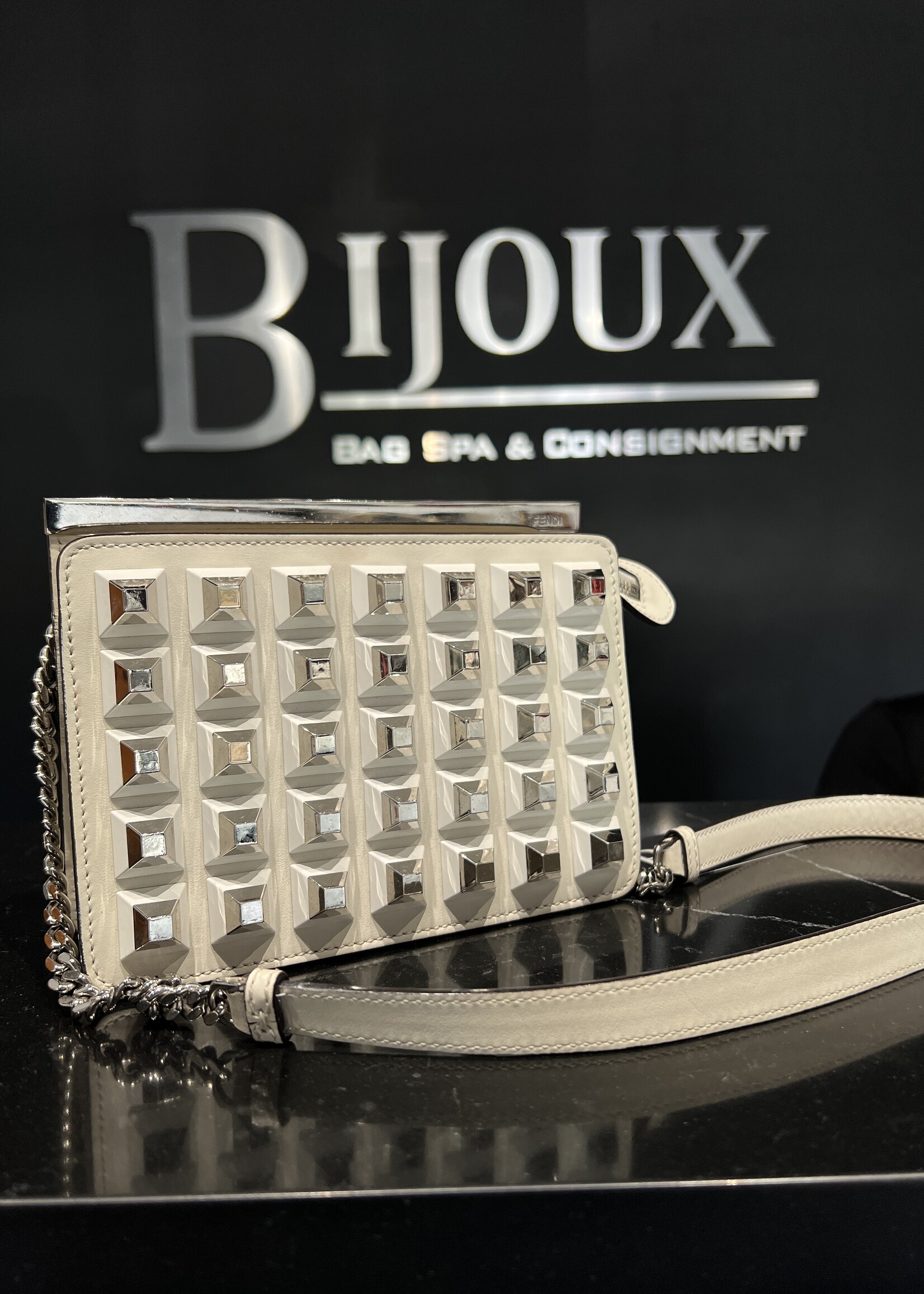 Fendi SOLD - Fendi White Metal Spike
