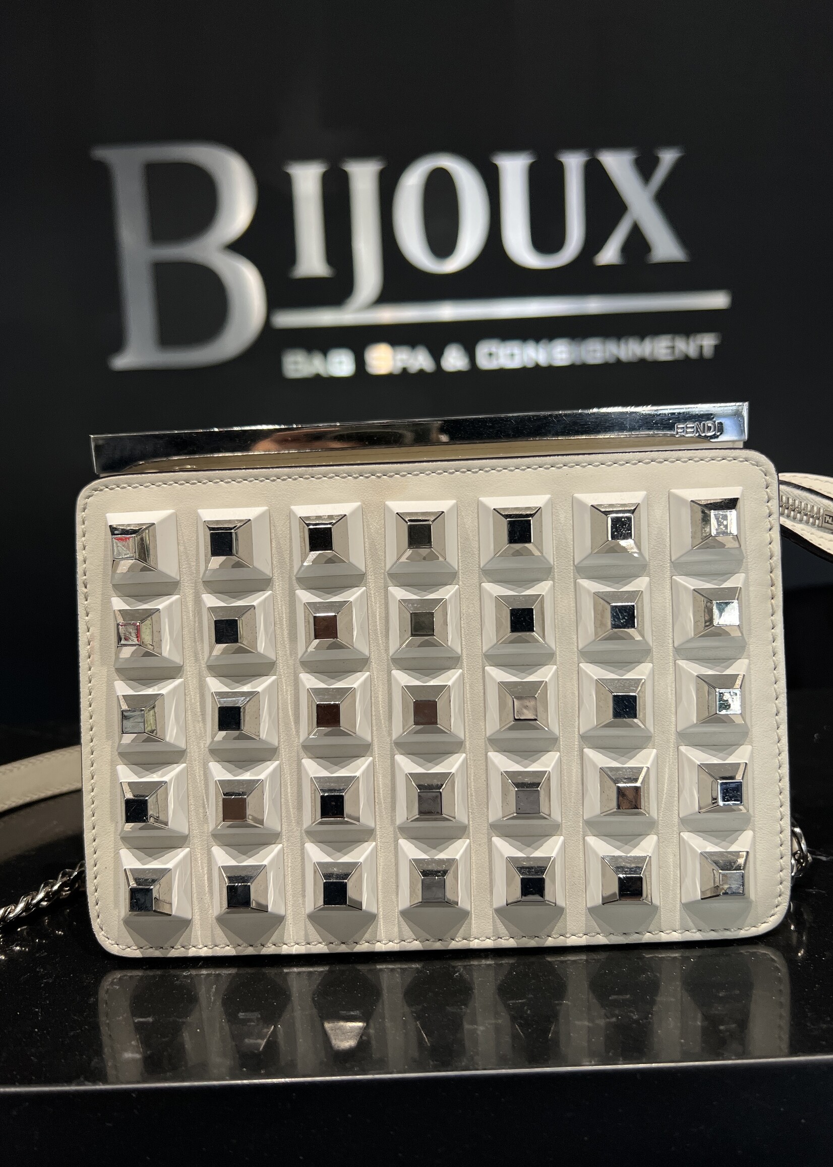 Fendi SOLD - Fendi White Metal Spike