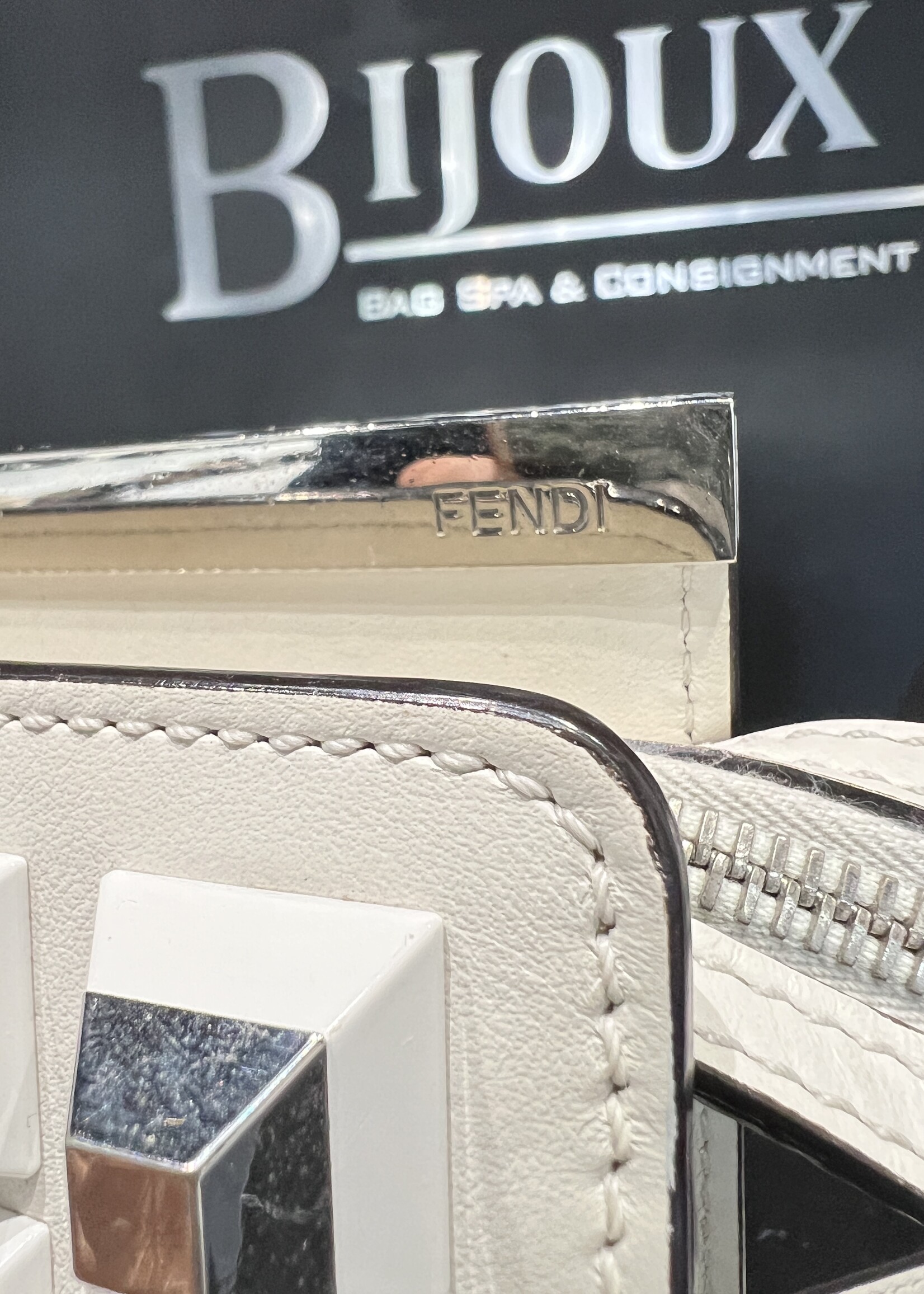 Fendi SOLD - Fendi White Metal Spike