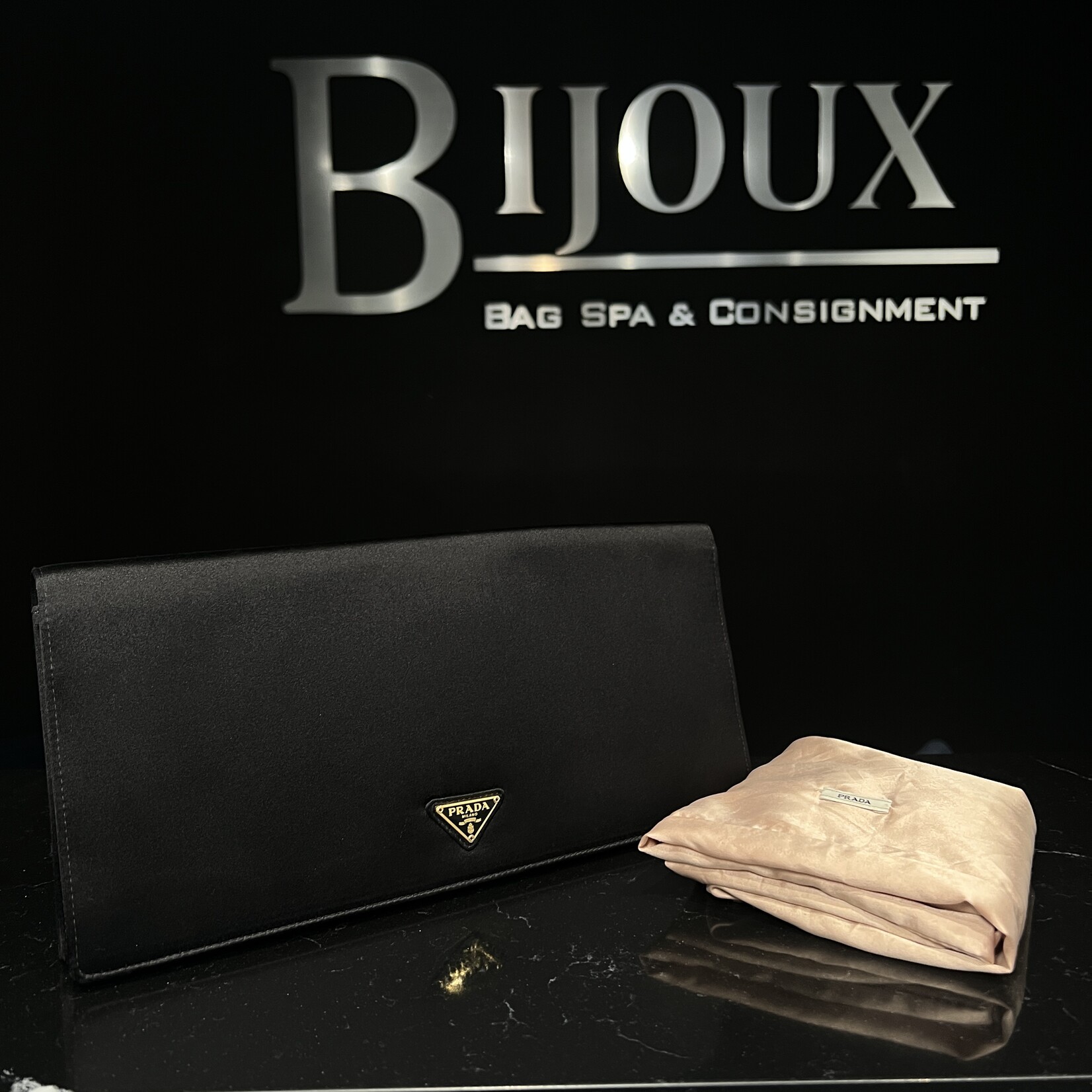 Prada Prada Rosa Satin Clutch