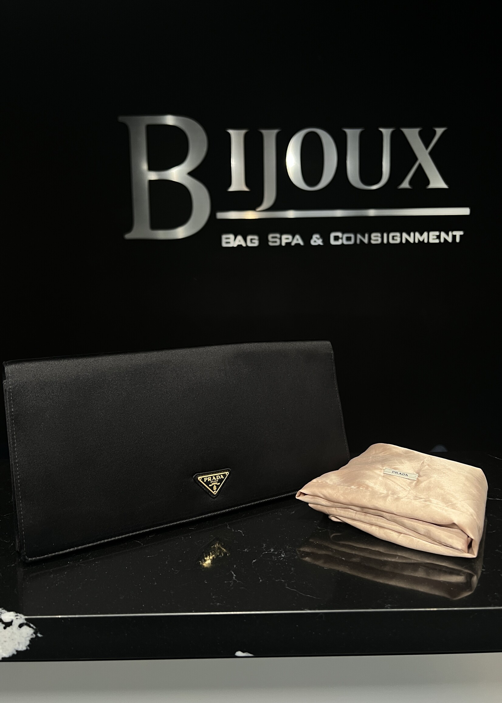 Prada Prada Rosa Satin Clutch