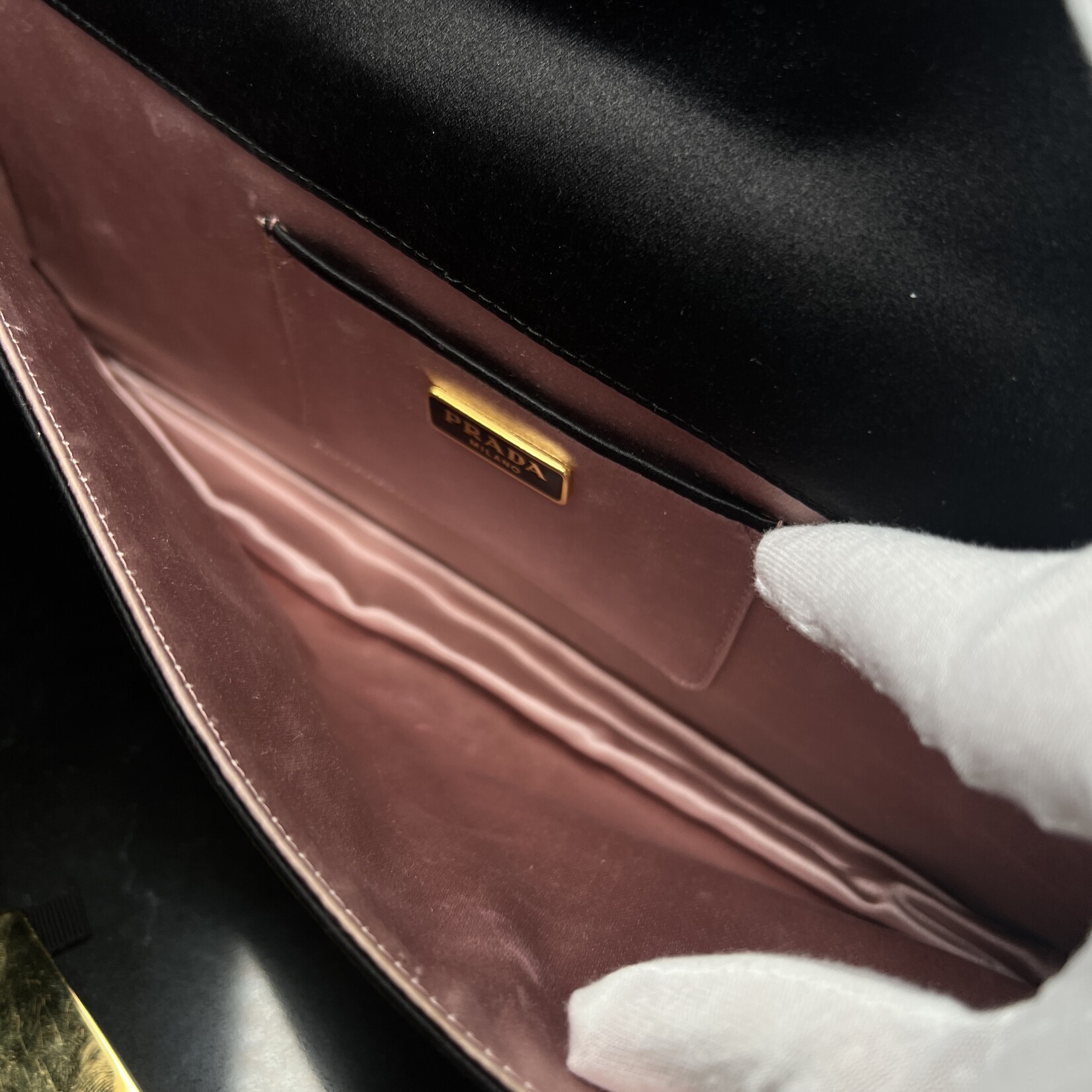 Prada Prada Rosa Satin Clutch