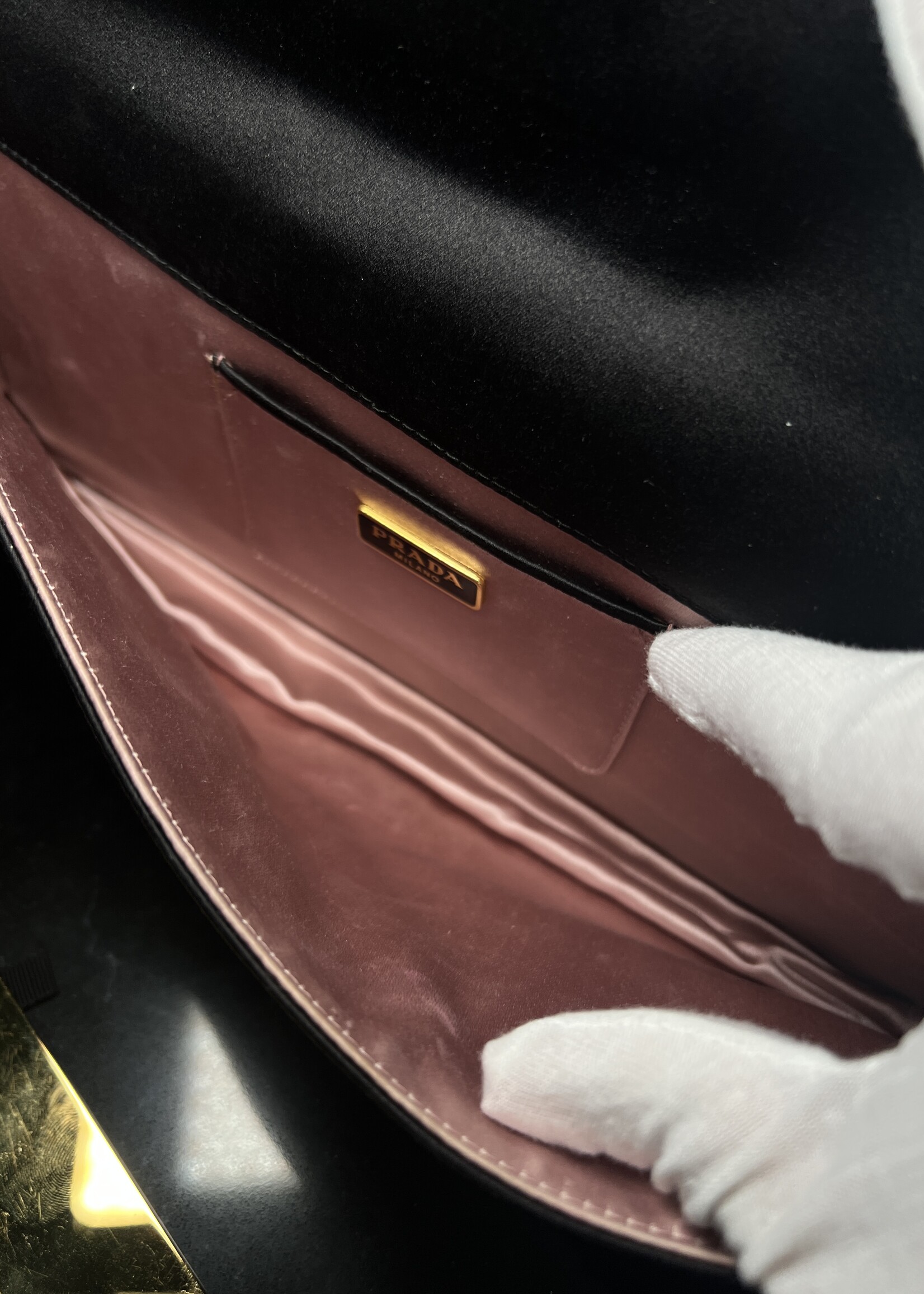 Prada Prada Rosa Satin Clutch