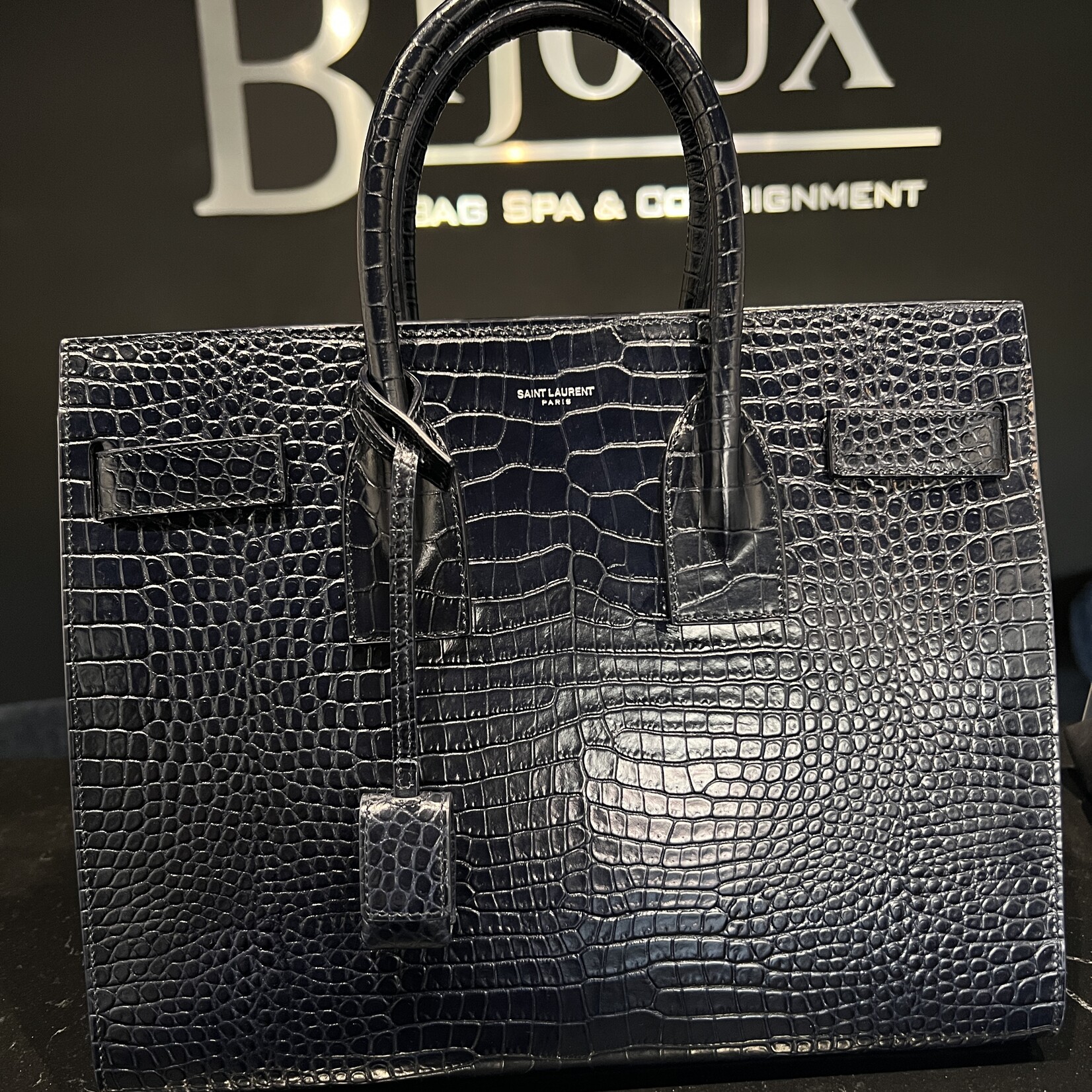 Saint Laurent Saint Laurent Croc Embossed Sac De Jour Small