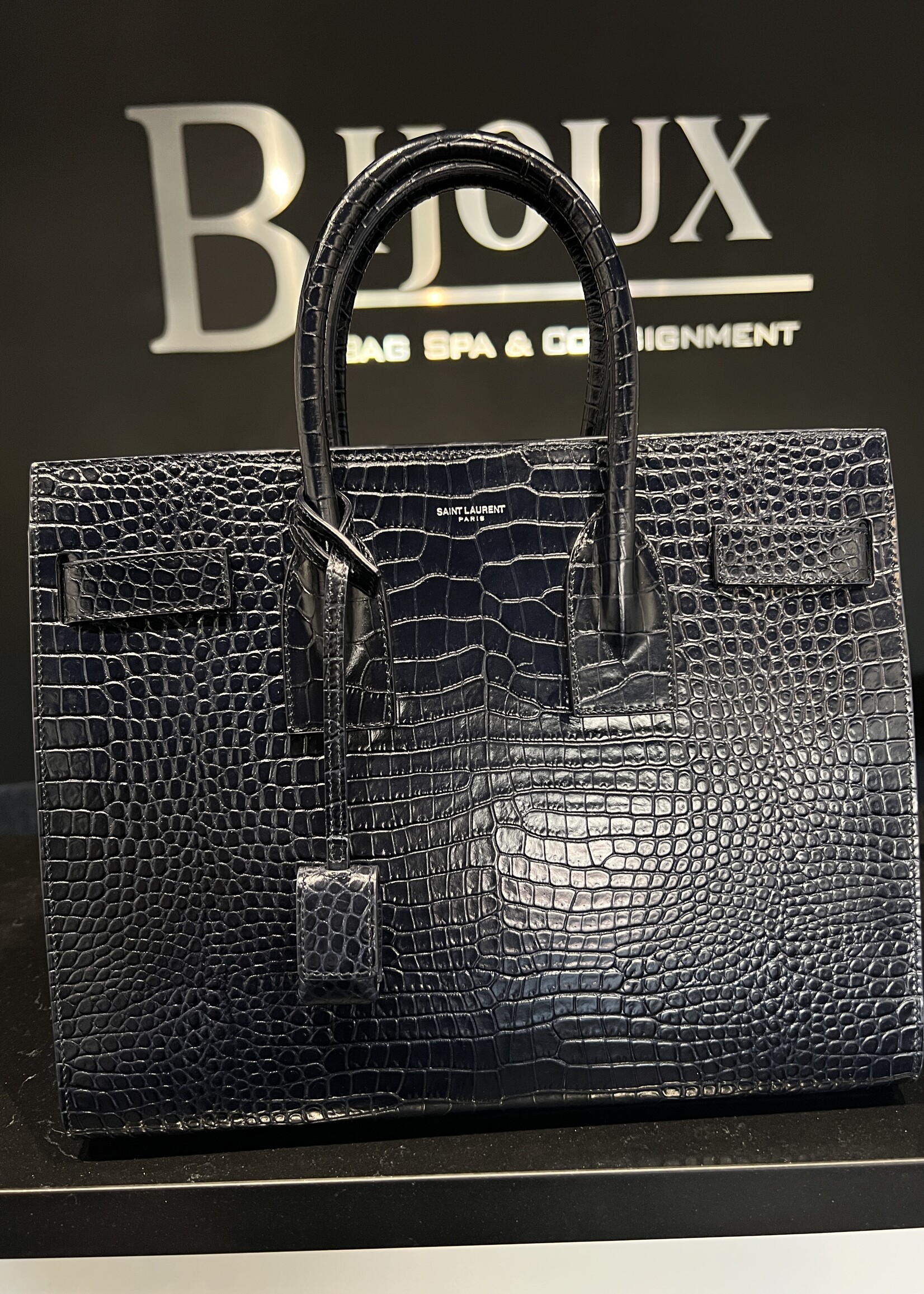 Saint Laurent Saint Laurent Croc Embossed Sac De Jour Small
