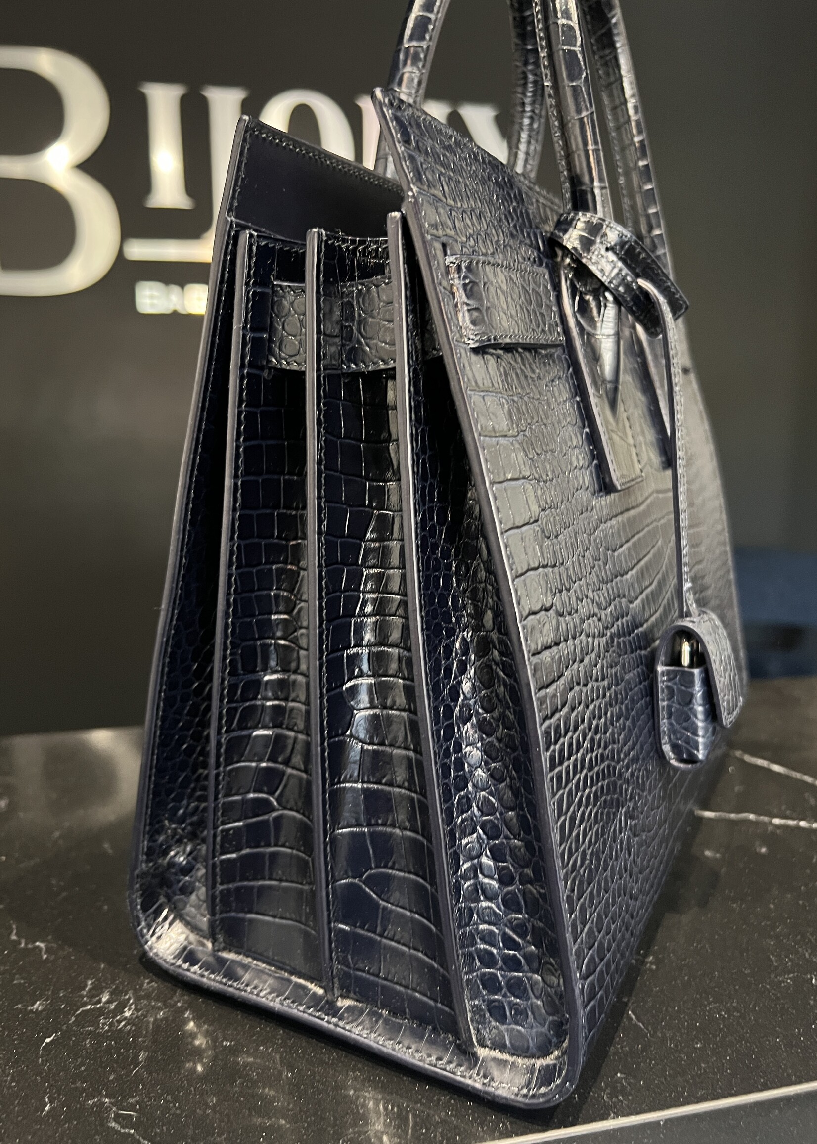 Saint Laurent Saint Laurent Croc Embossed Sac De Jour Small