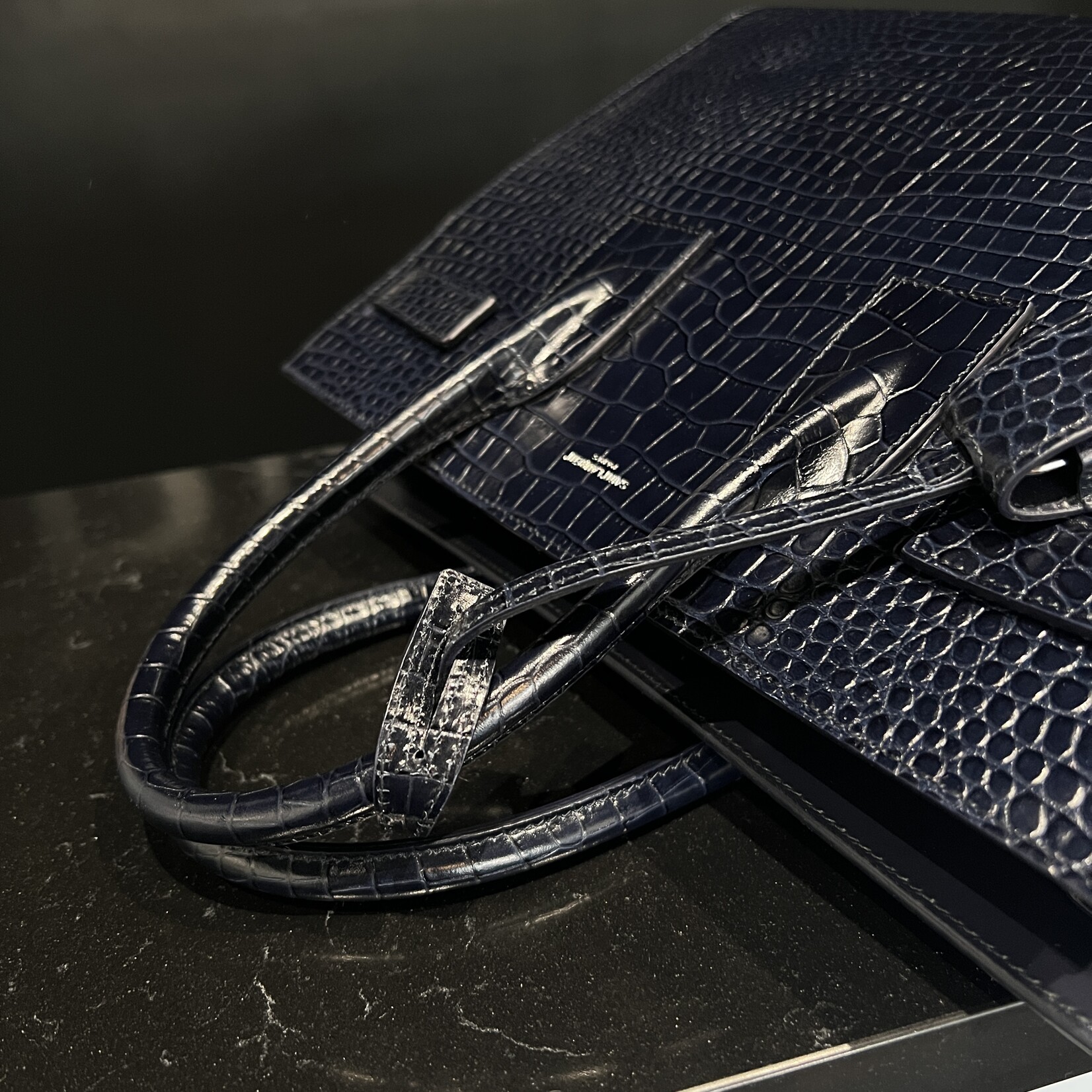 Saint Laurent Saint Laurent Croc Embossed Sac De Jour Small