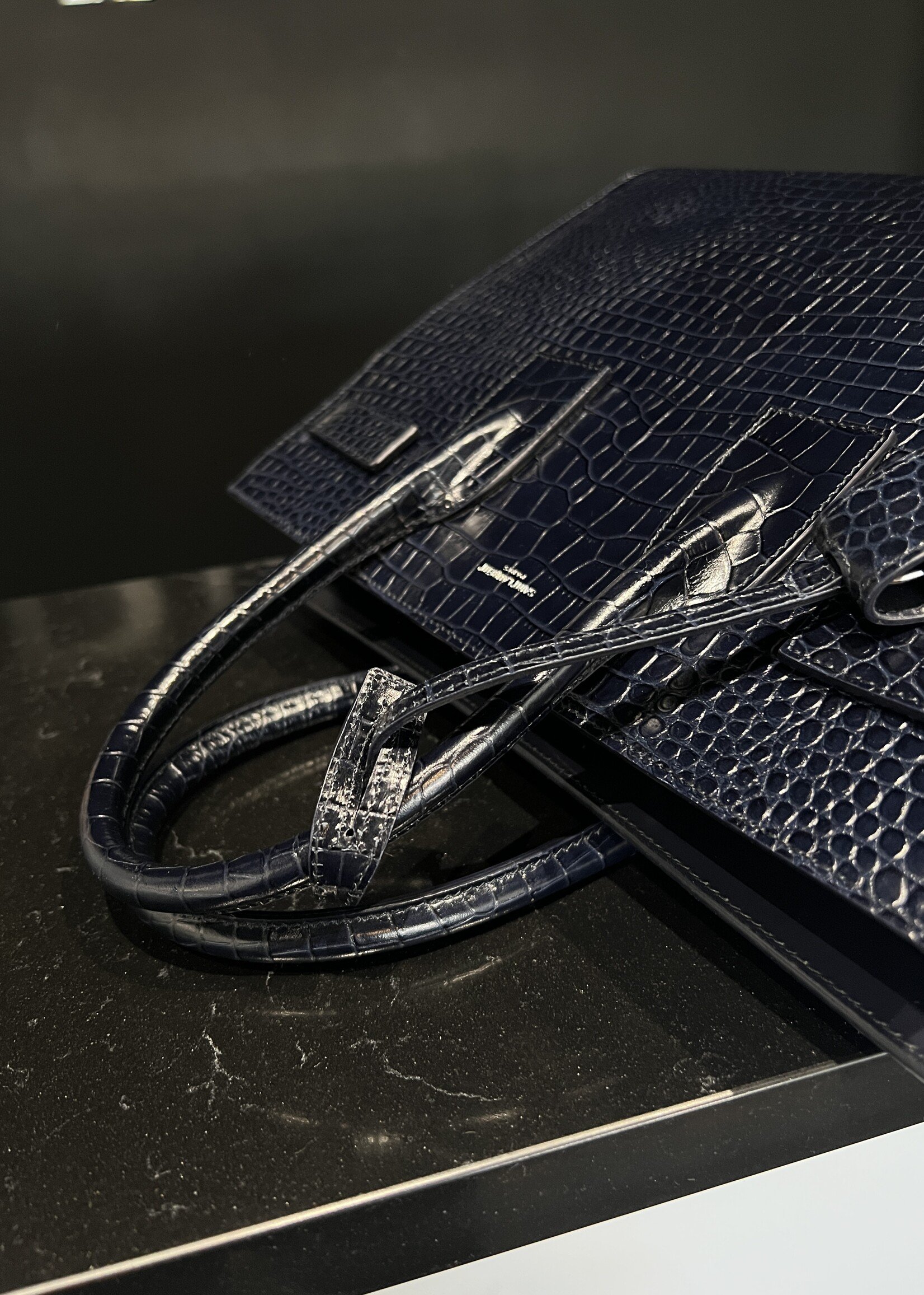 Saint Laurent Saint Laurent Croc Embossed Sac De Jour Small