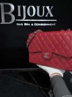 Chanel Chanel Burgundy Single Flap SHW Jumbo