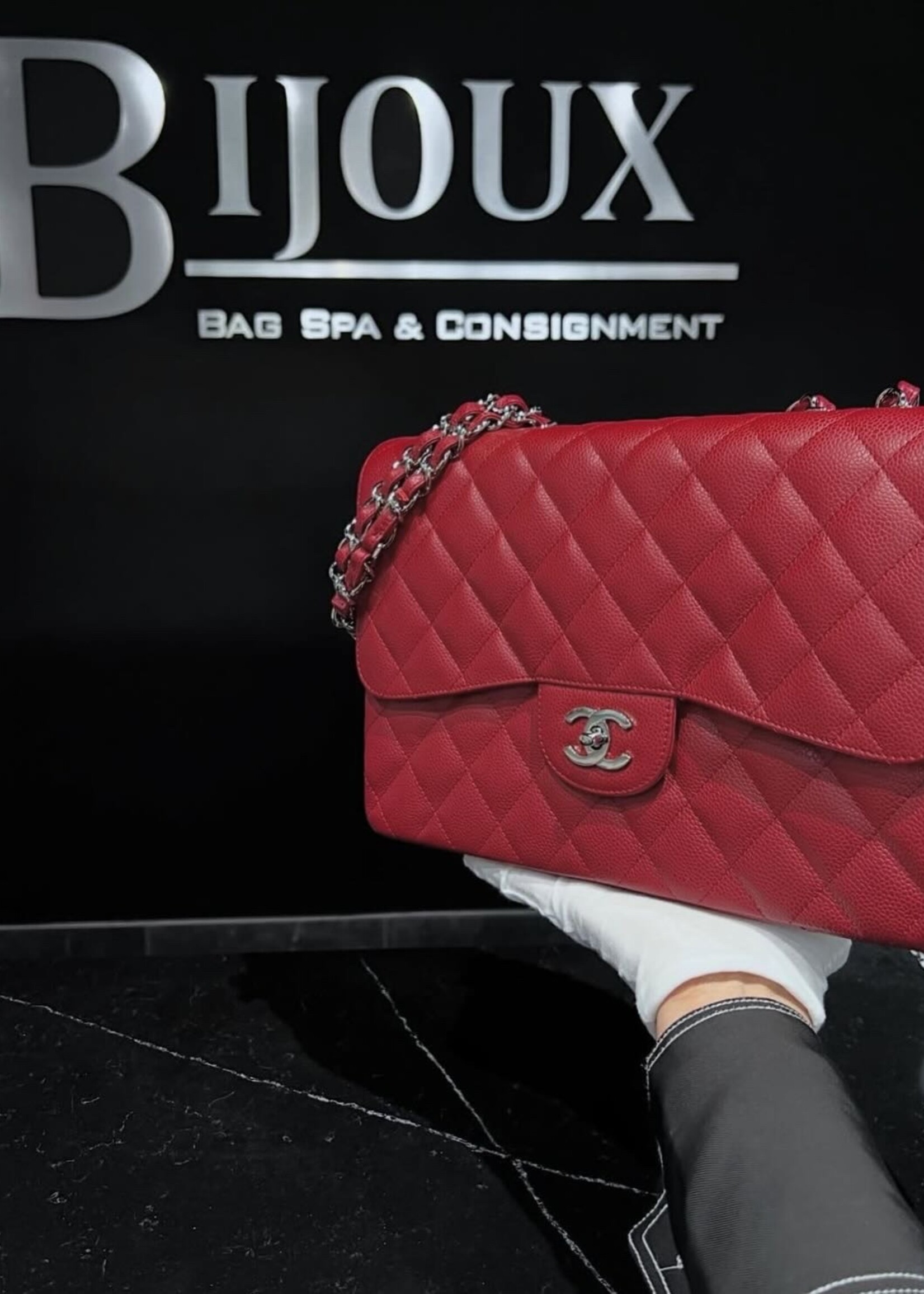 Chanel SOLD - Chanel Burgundy Single Flap SHW Jumbo