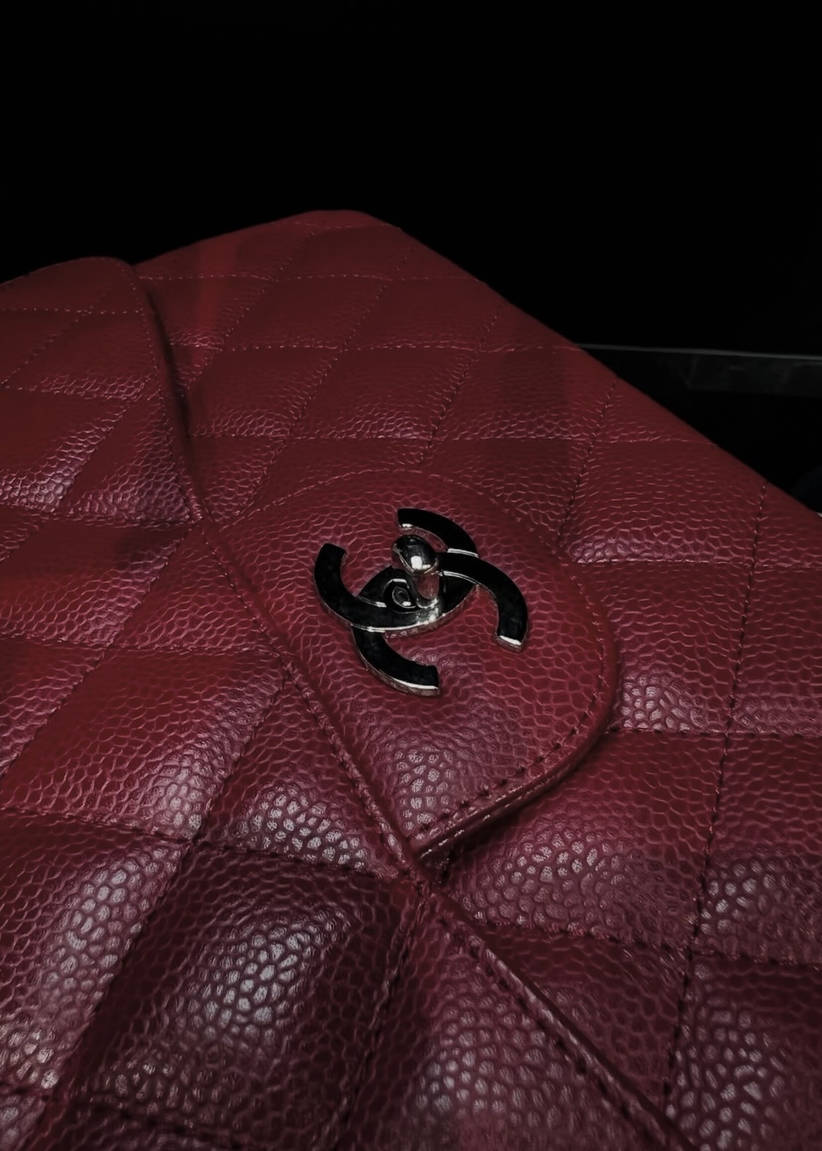 Chanel SOLD - Chanel Burgundy Single Flap SHW Jumbo