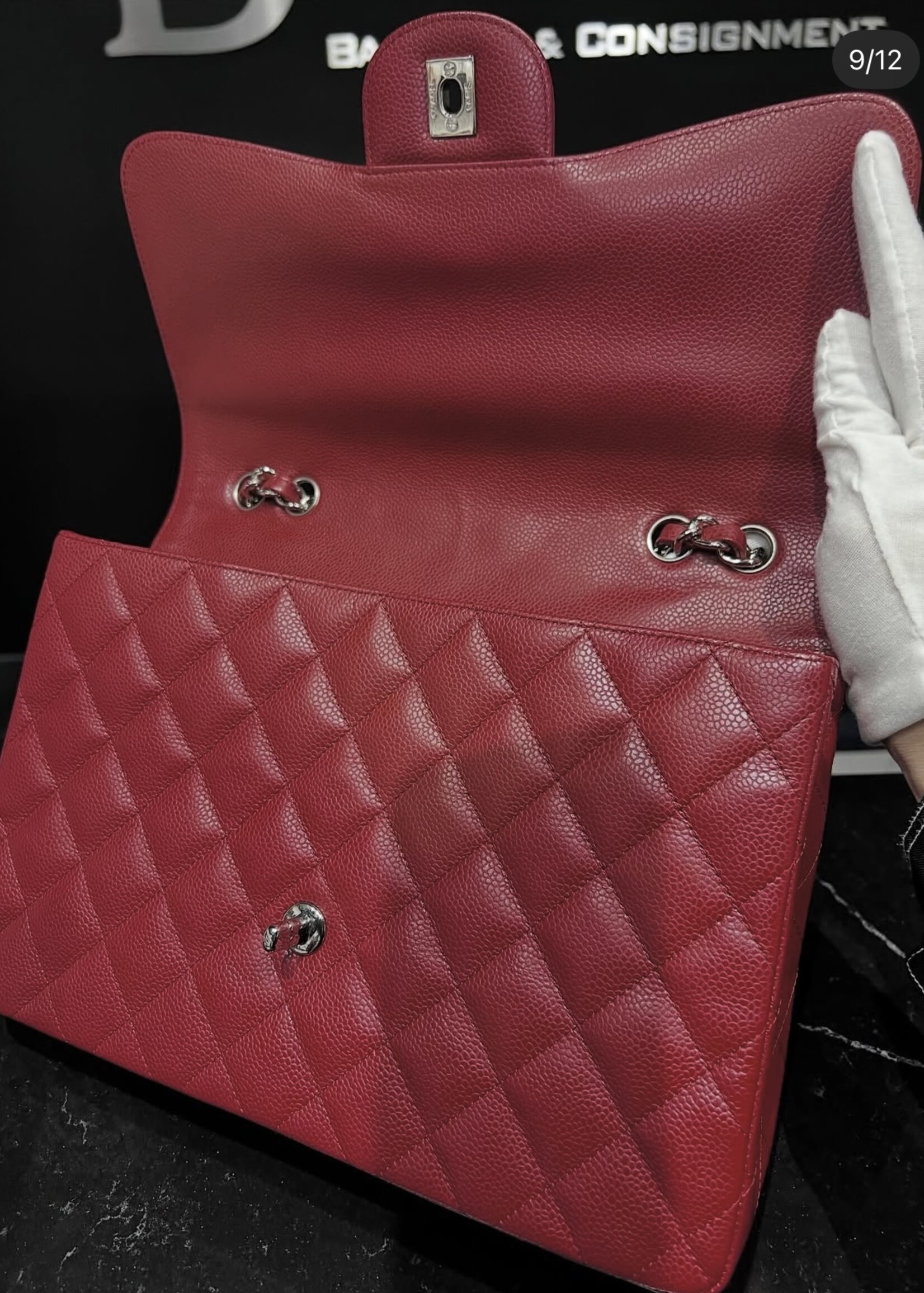 Chanel Chanel Burgundy Single Flap SHW Jumbo