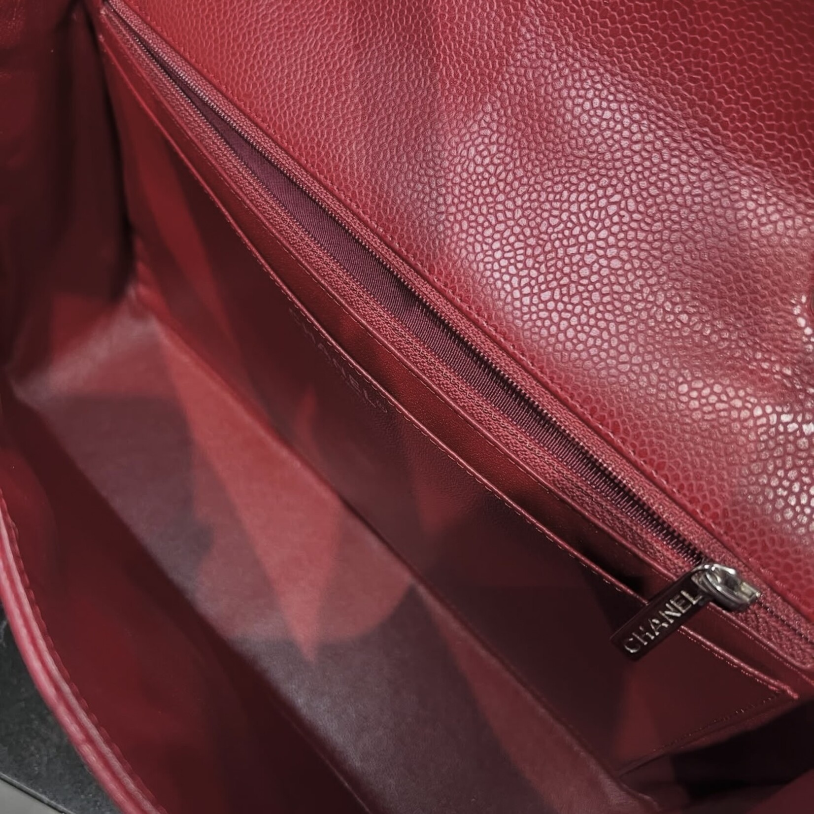 Chanel Chanel Burgundy Single Flap SHW Jumbo