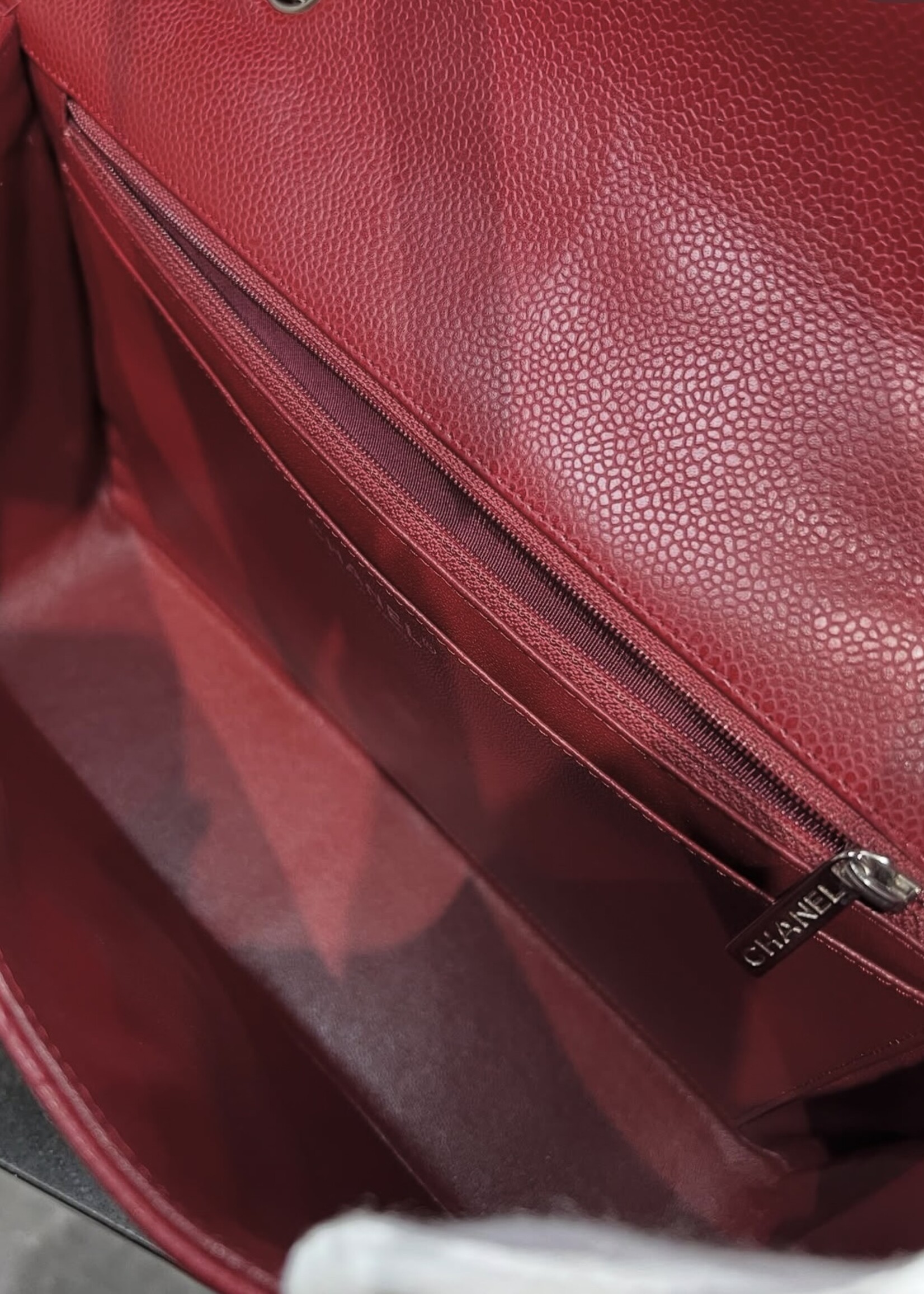 Chanel Chanel Burgundy Single Flap SHW Jumbo