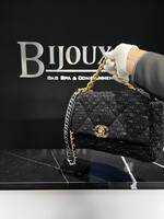 Chanel Chanel Large Black Tweed 19 Flap Bag