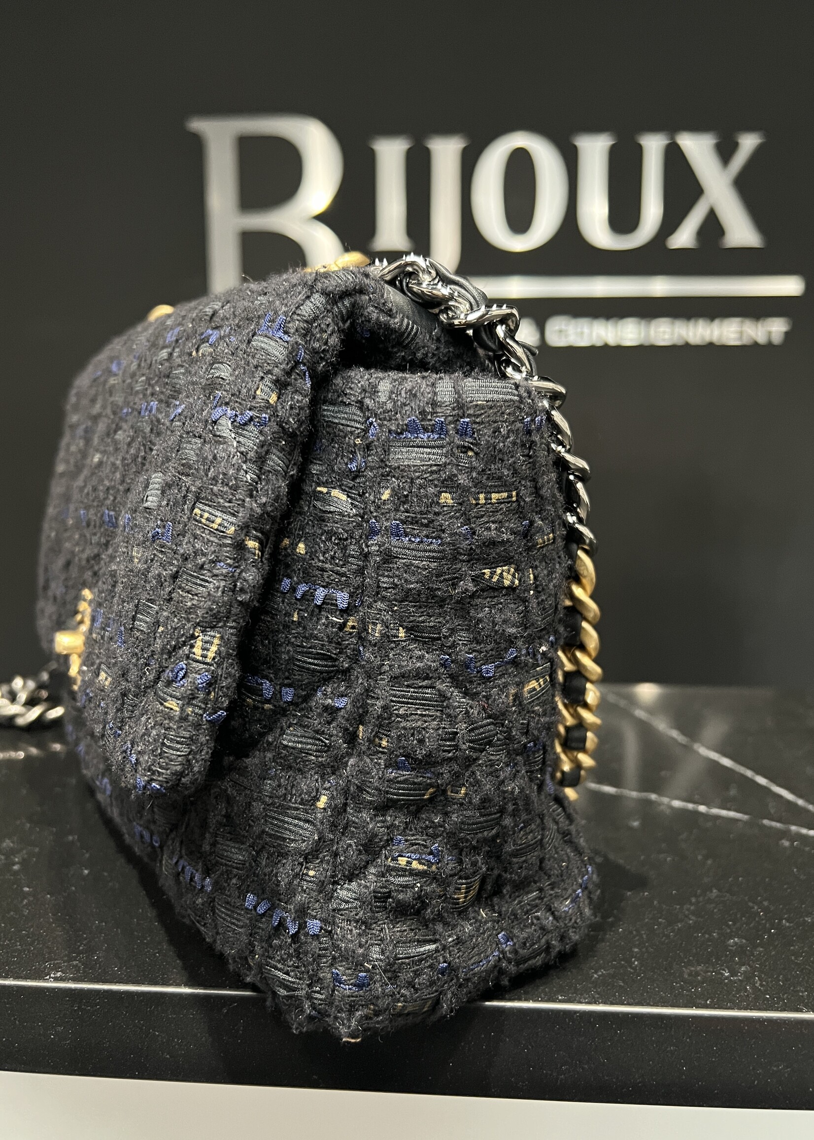 Chanel SOLD - Chanel Large Black Tweed 19 Flap Bag
