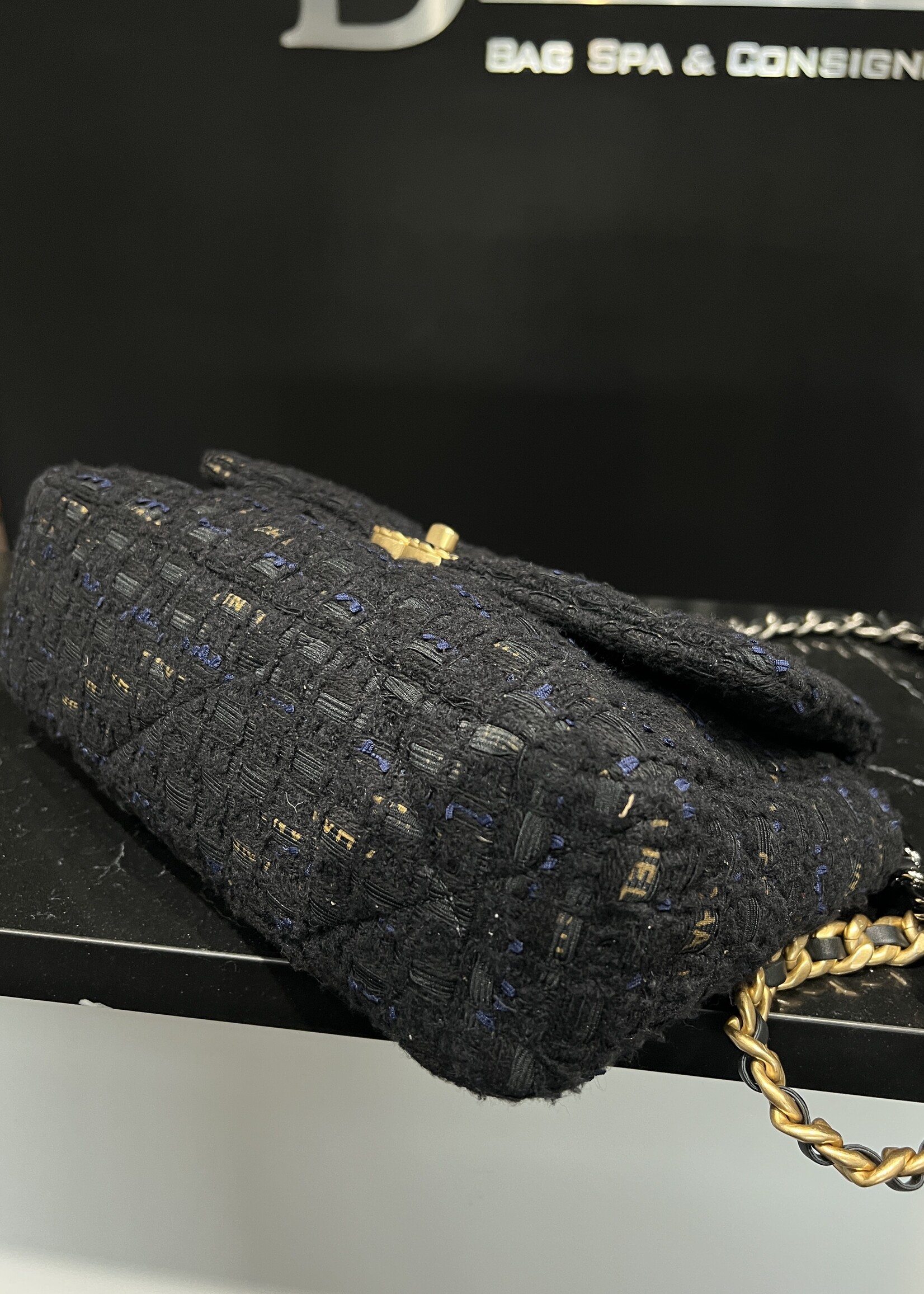 Chanel SOLD - Chanel Large Black Tweed 19 Flap Bag