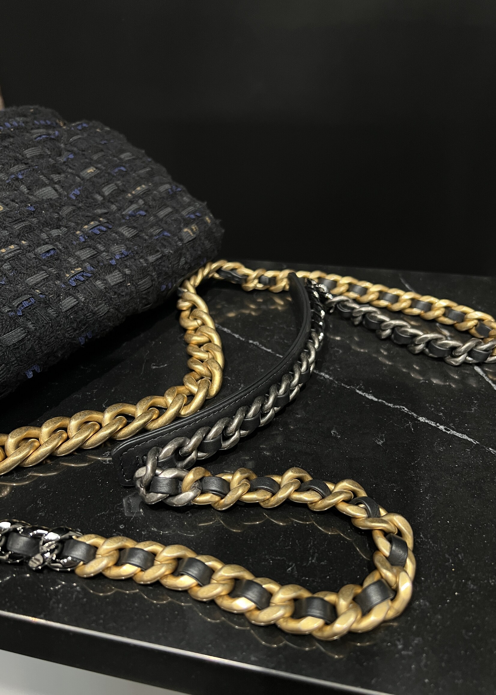 Chanel SOLD - Chanel Large Black Tweed 19 Flap Bag