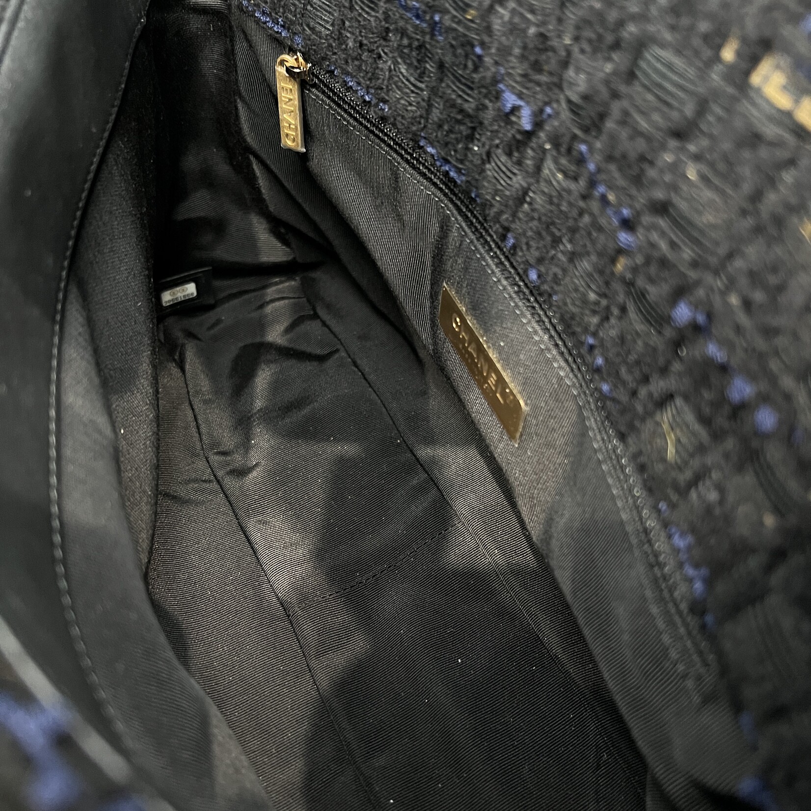 Chanel Chanel Large Black Tweed 19 Flap Bag