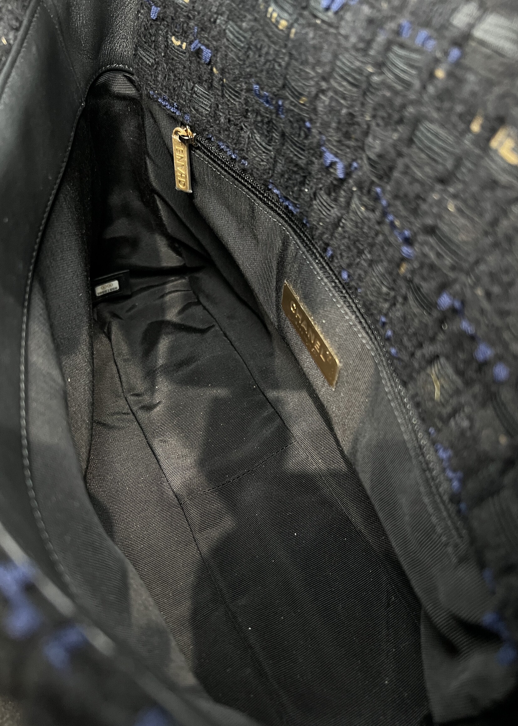 Chanel SOLD - Chanel Large Black Tweed 19 Flap Bag