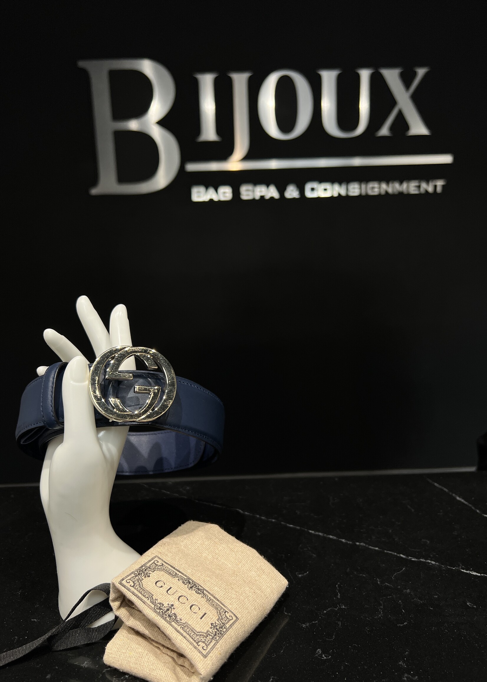 Gucci SOLD- Gucci Interlocking Blue Belt