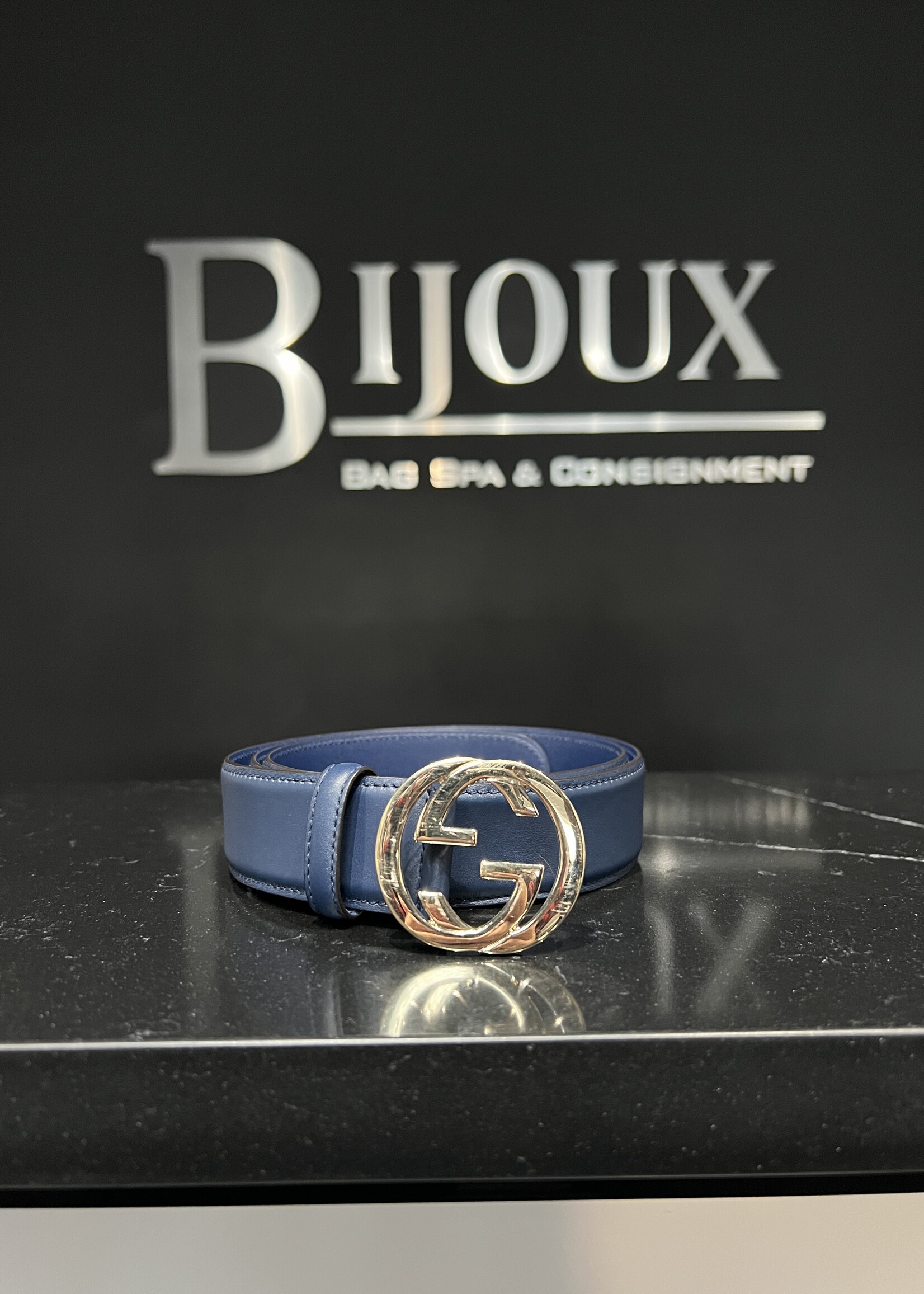 Gucci SOLD- Gucci Interlocking Blue Belt