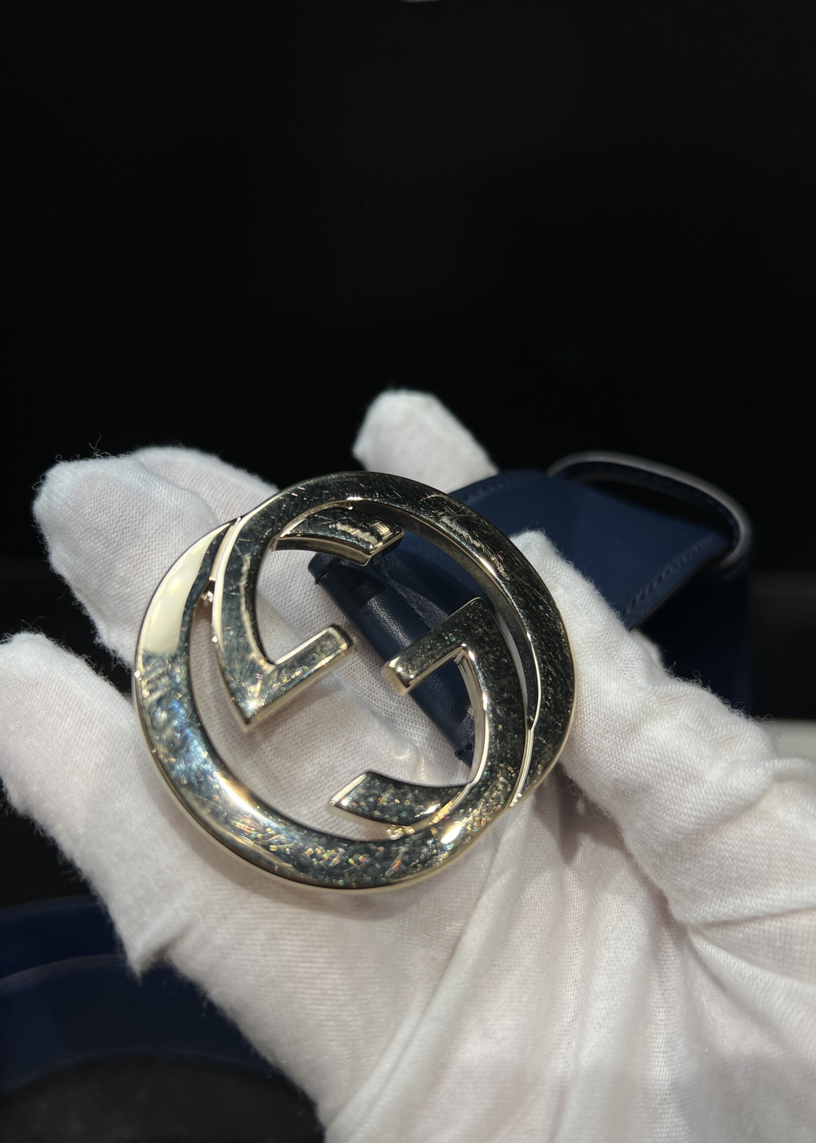 Gucci SOLD- Gucci Interlocking Blue Belt