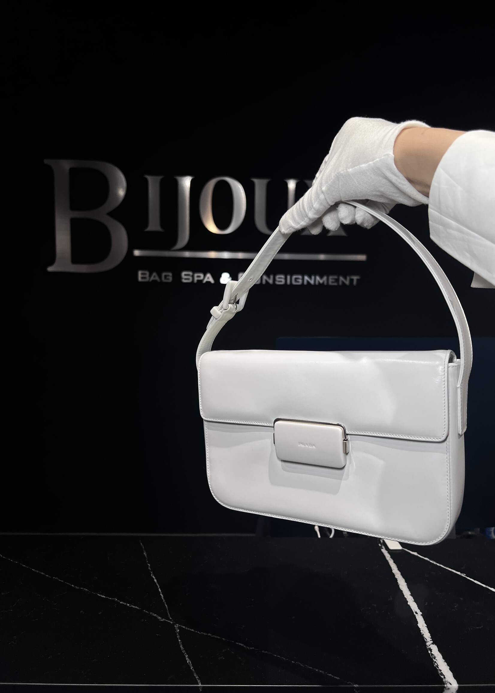 Prada SOLD - Prada Vintage White Shoulder Bag
