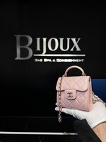 Chanel SOLD- Chanel Quilted 22p Top Handle Flap Clutch With Chain