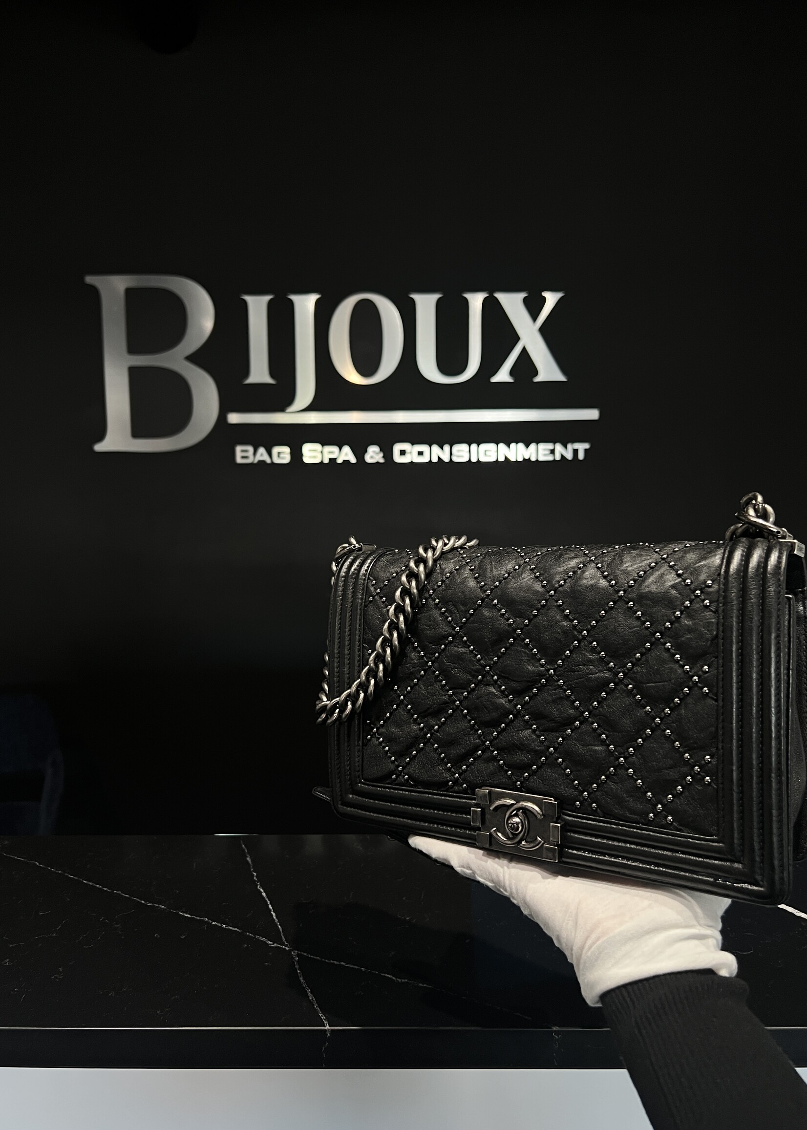 Chanel Chanel Studded Medium Boy Bag