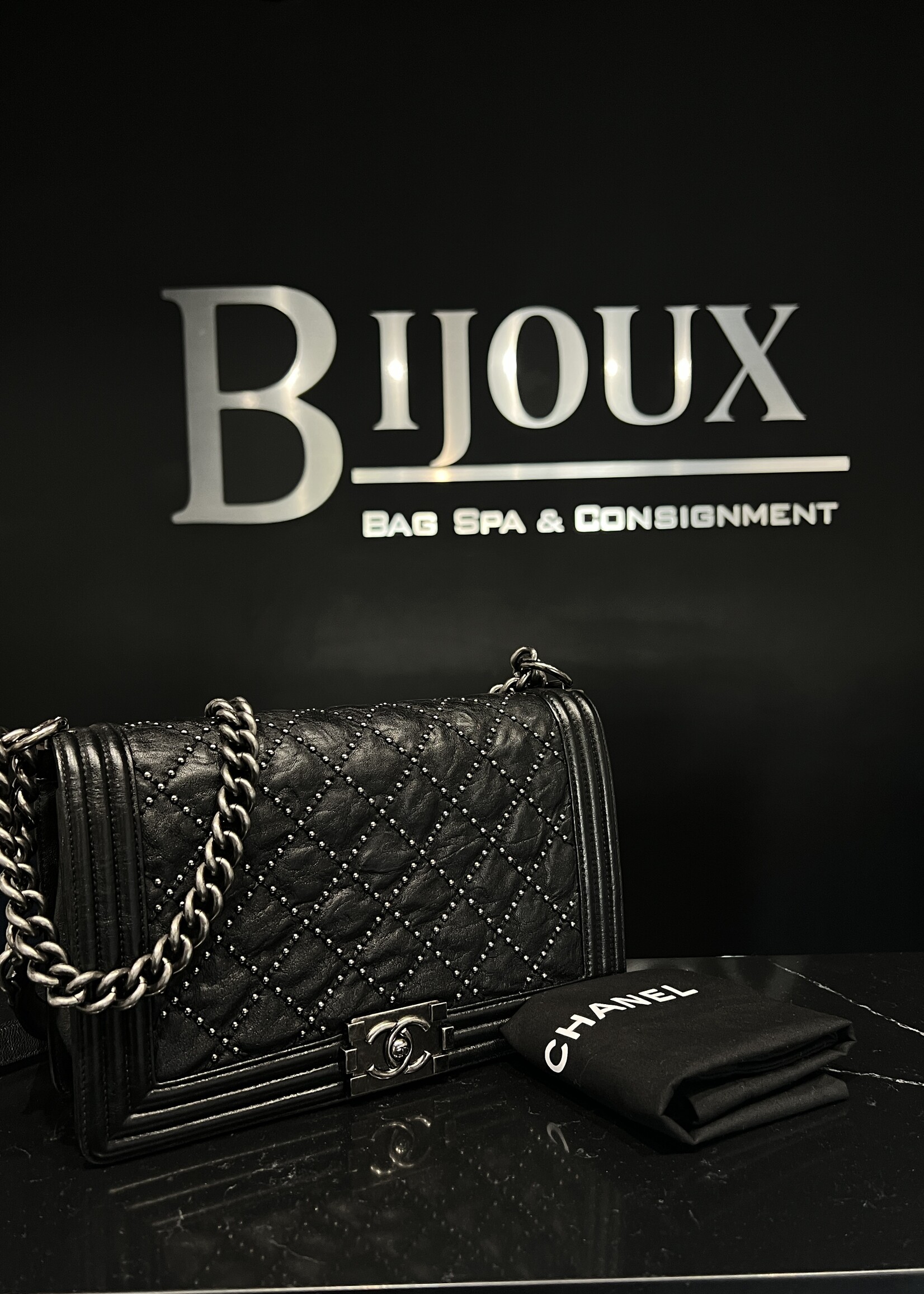 Chanel Chanel Studded Medium Boy Bag