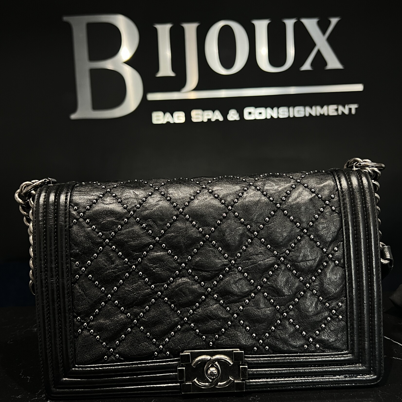 Chanel Chanel Studded Medium Boy Bag