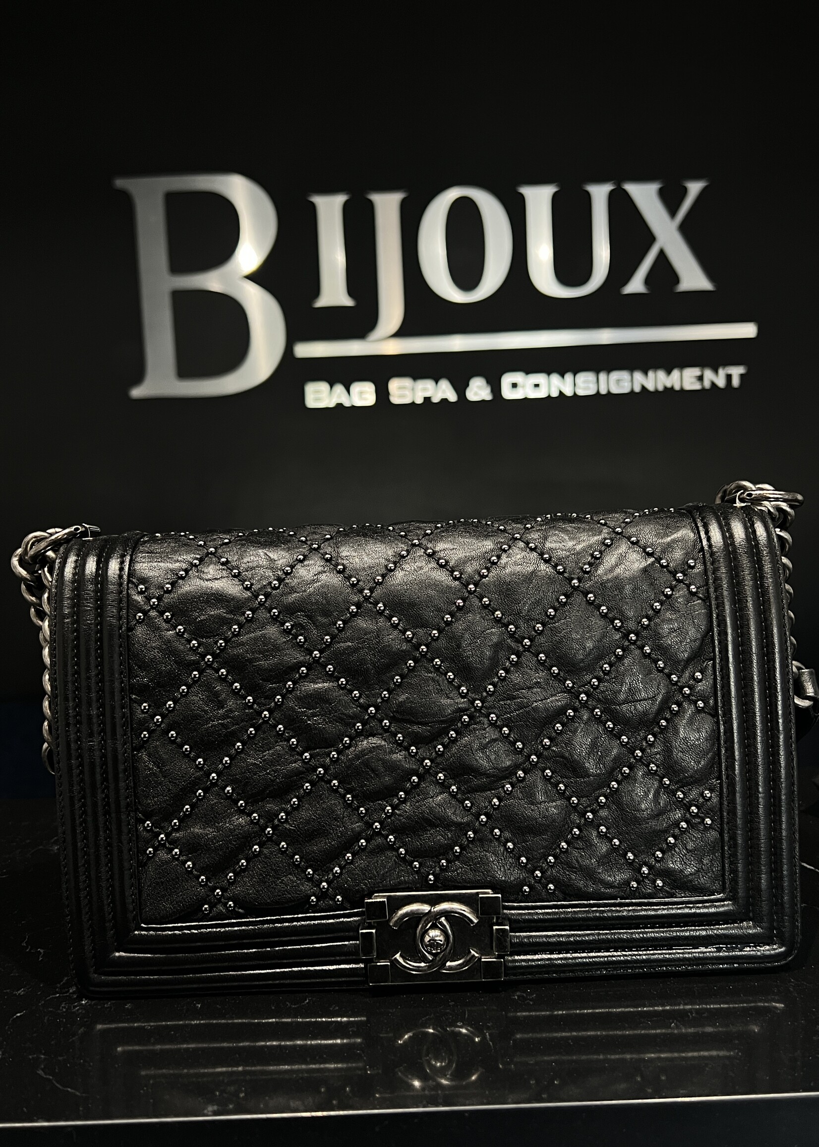 Chanel Chanel Studded Medium Boy Bag