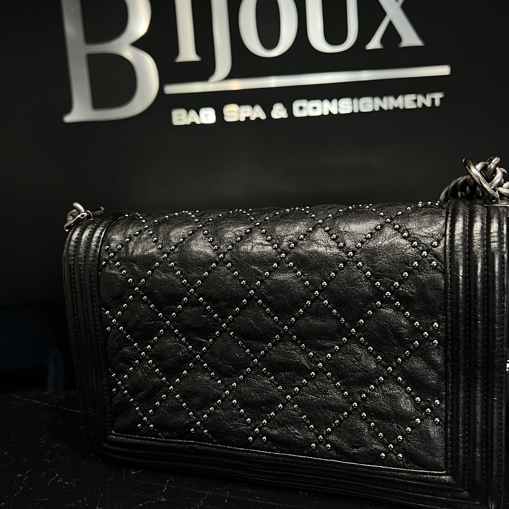 Chanel Chanel Studded Medium Boy Bag