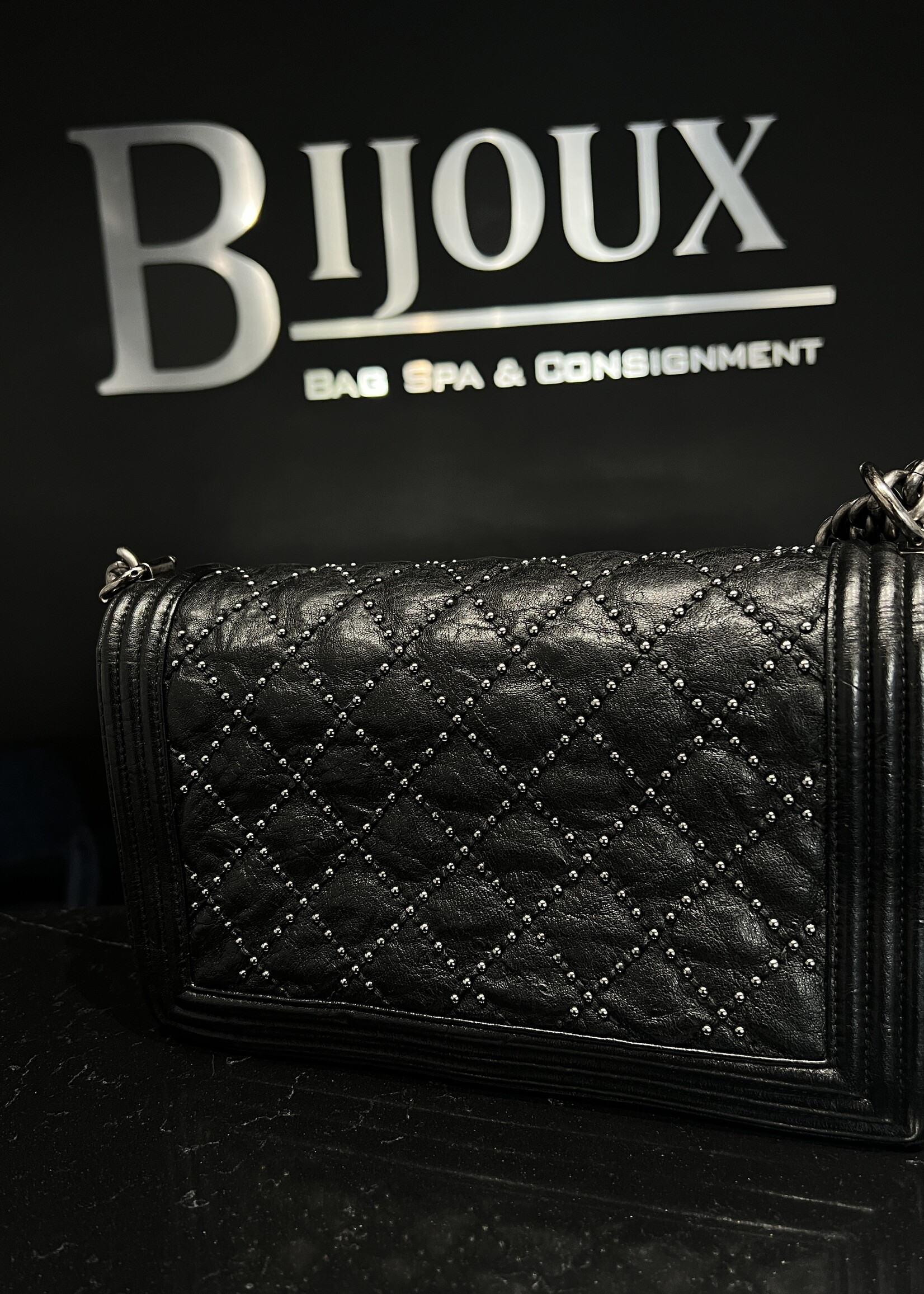 Chanel Chanel Studded Medium Boy Bag