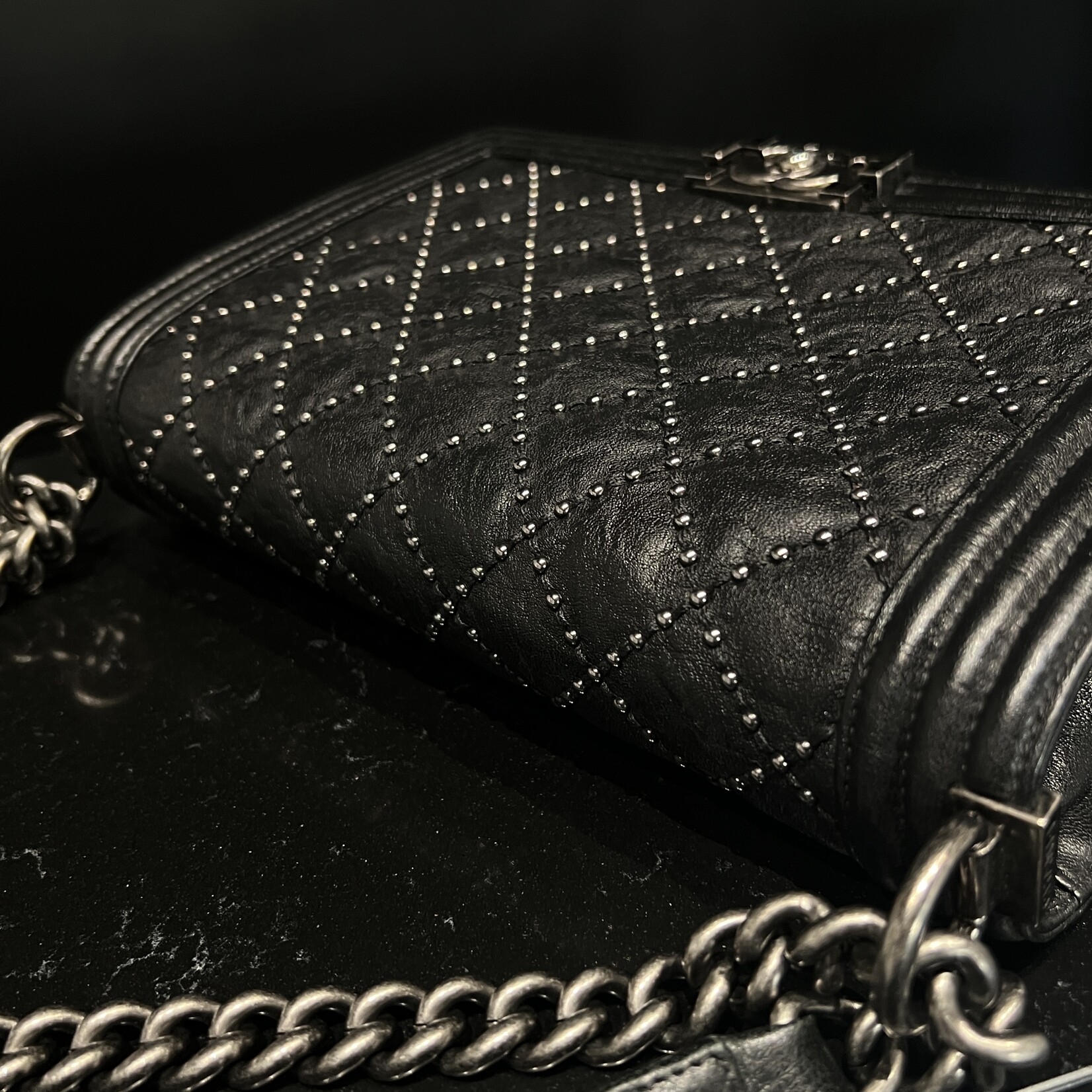 Chanel Chanel Studded Medium Boy Bag