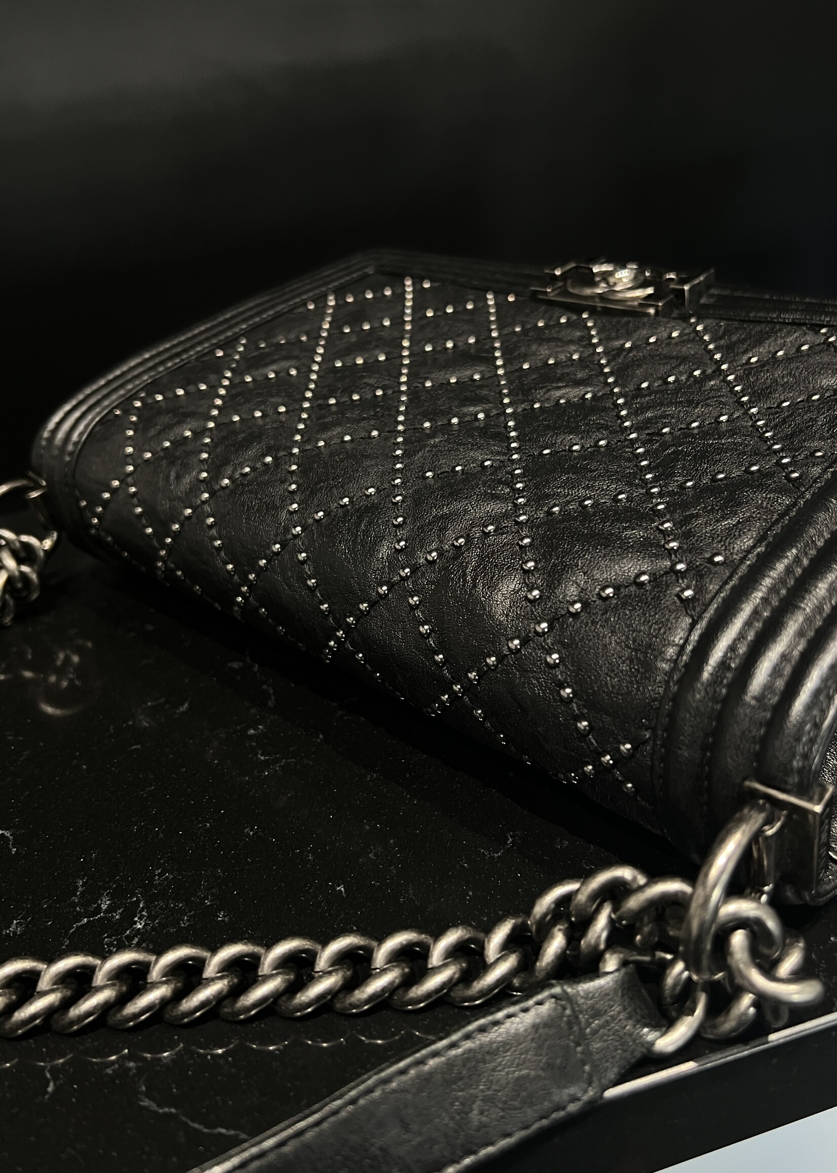 Chanel Chanel Studded Medium Boy Bag