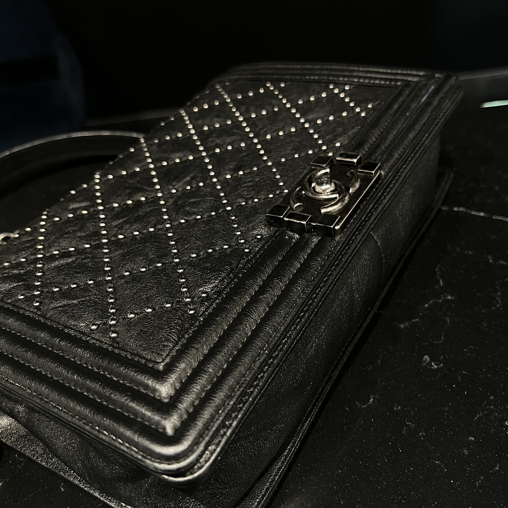 Chanel Chanel Studded Medium Boy Bag