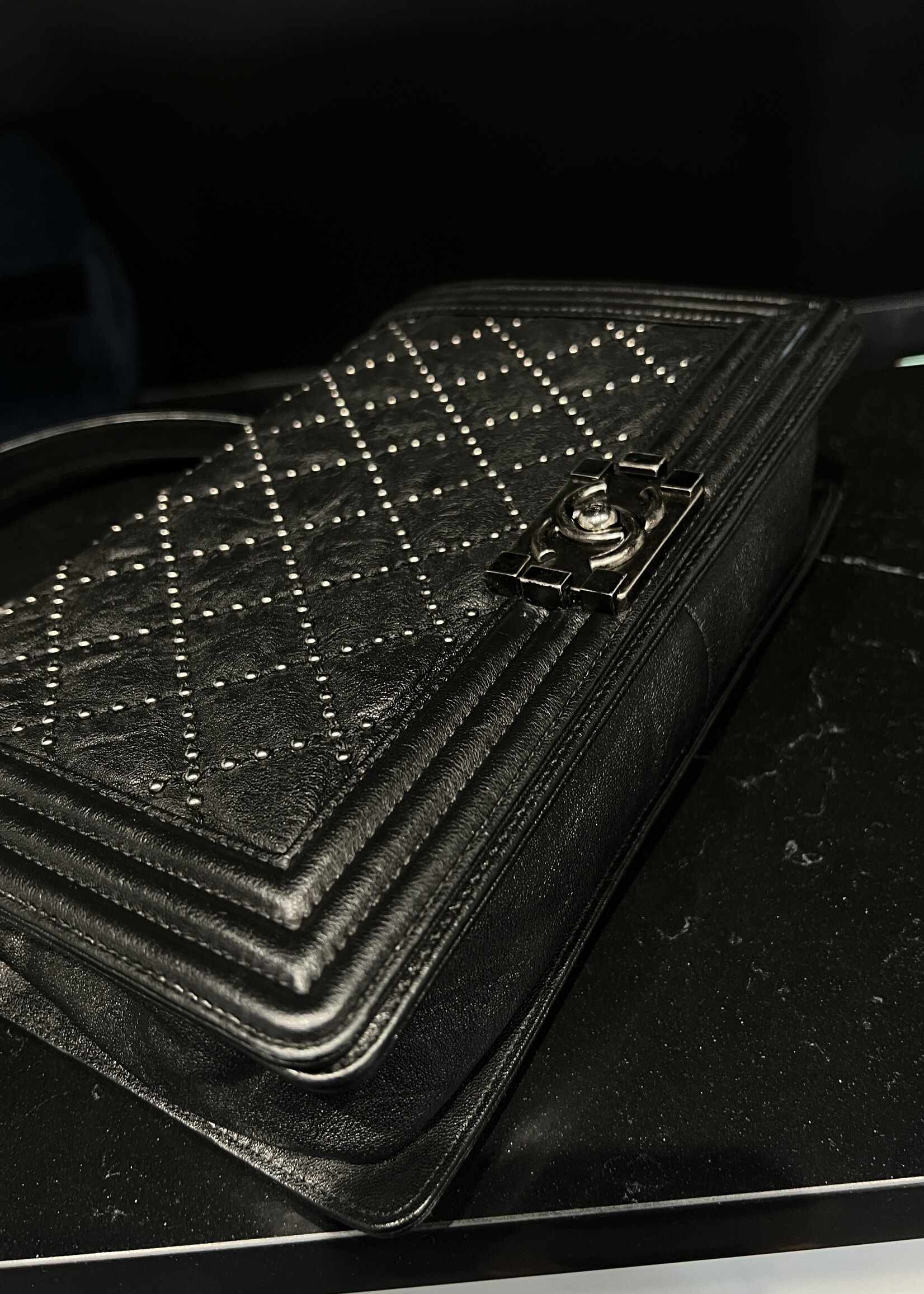 Chanel Chanel Studded Medium Boy Bag