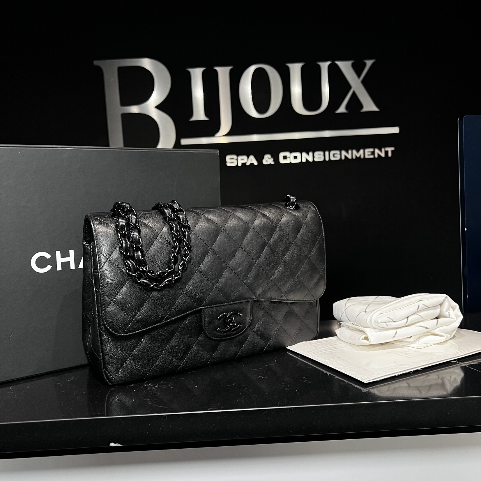 Chanel Chanel So Black Goatskin Jumbo